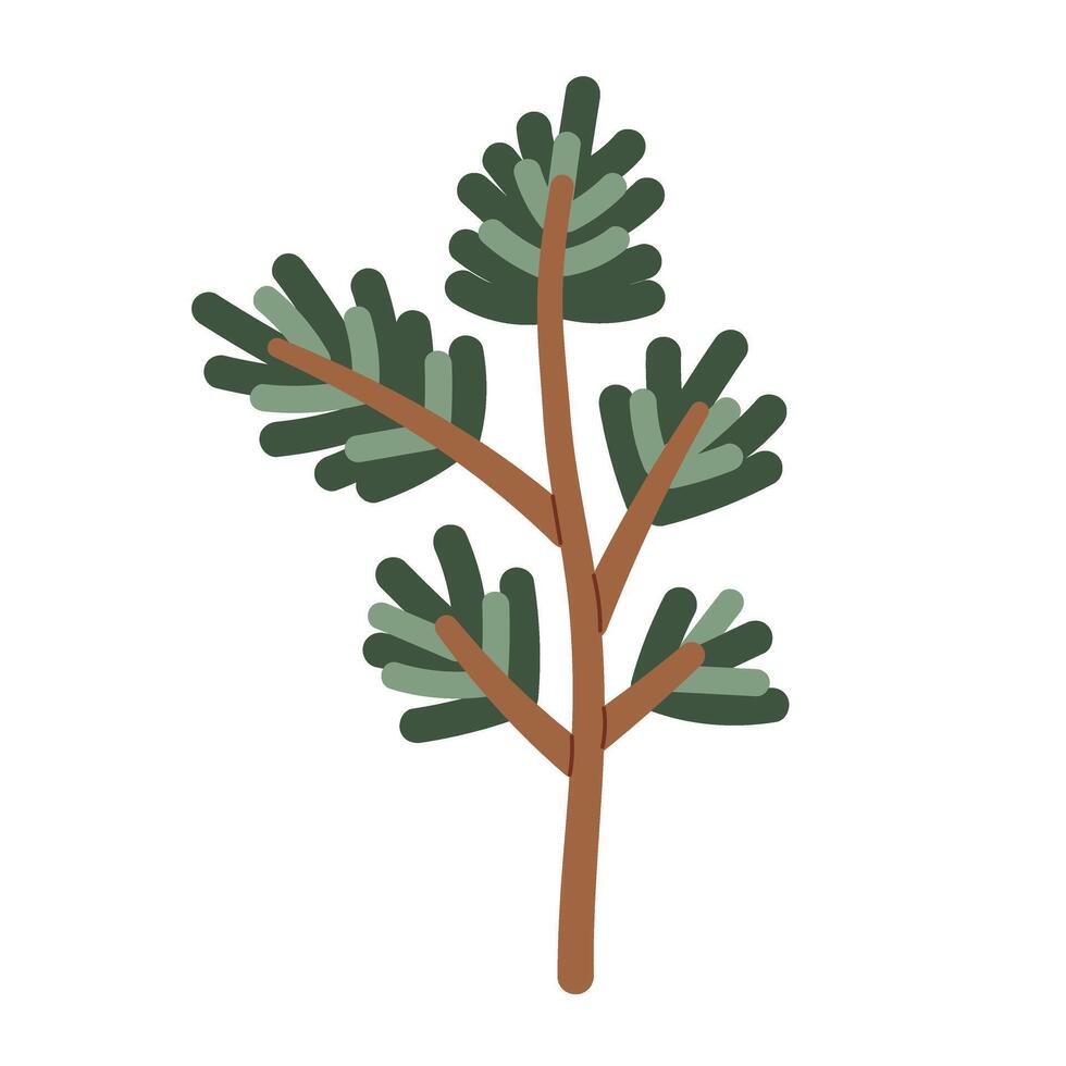 Minimalist Pine Branch Forest Icon vector