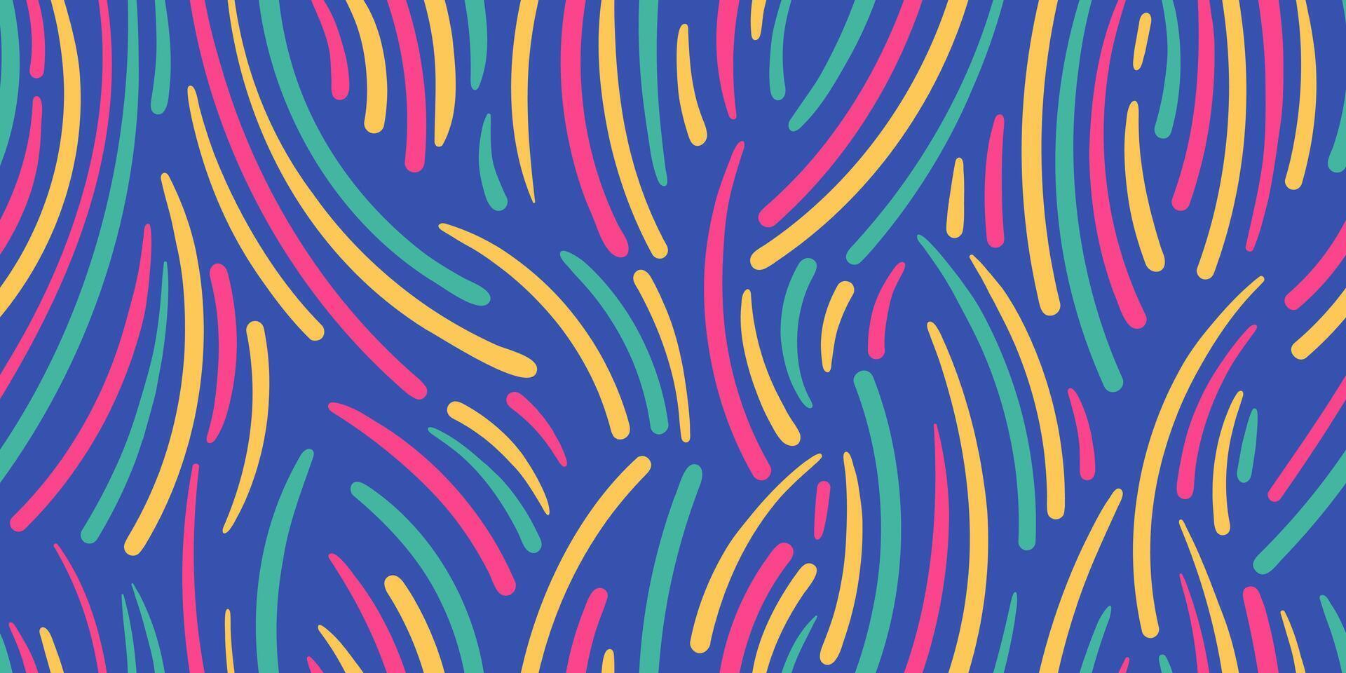 Hand drawn bright lines seamless pattern. Abstract design for textiles, banners, wallpapers, wrapping paper, cover vector