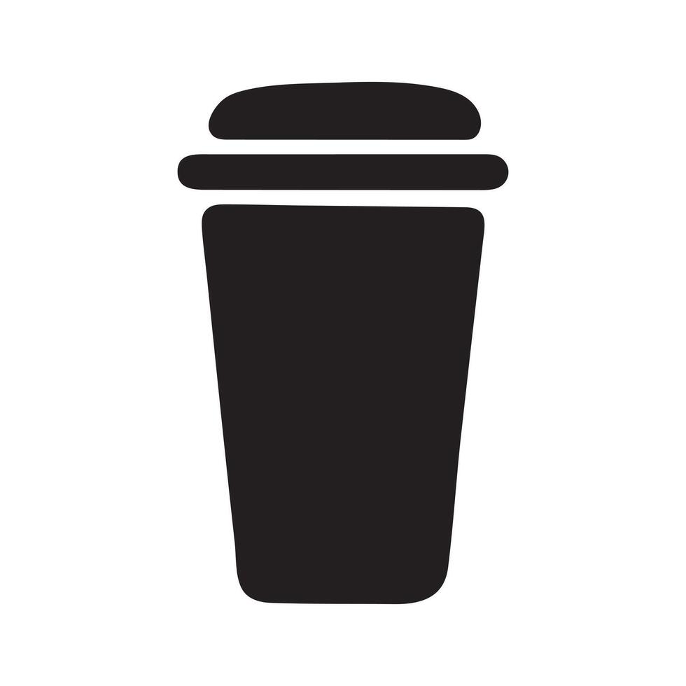 icon cup of coffee. Paper cup logo template. Takeaway concept. Illustration isolate on white background. Flat design vector
