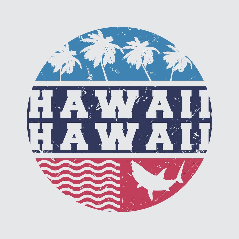 Hawaii Illustration typography for t shirt, poster, logo, sticker, or apparel merchandise vector