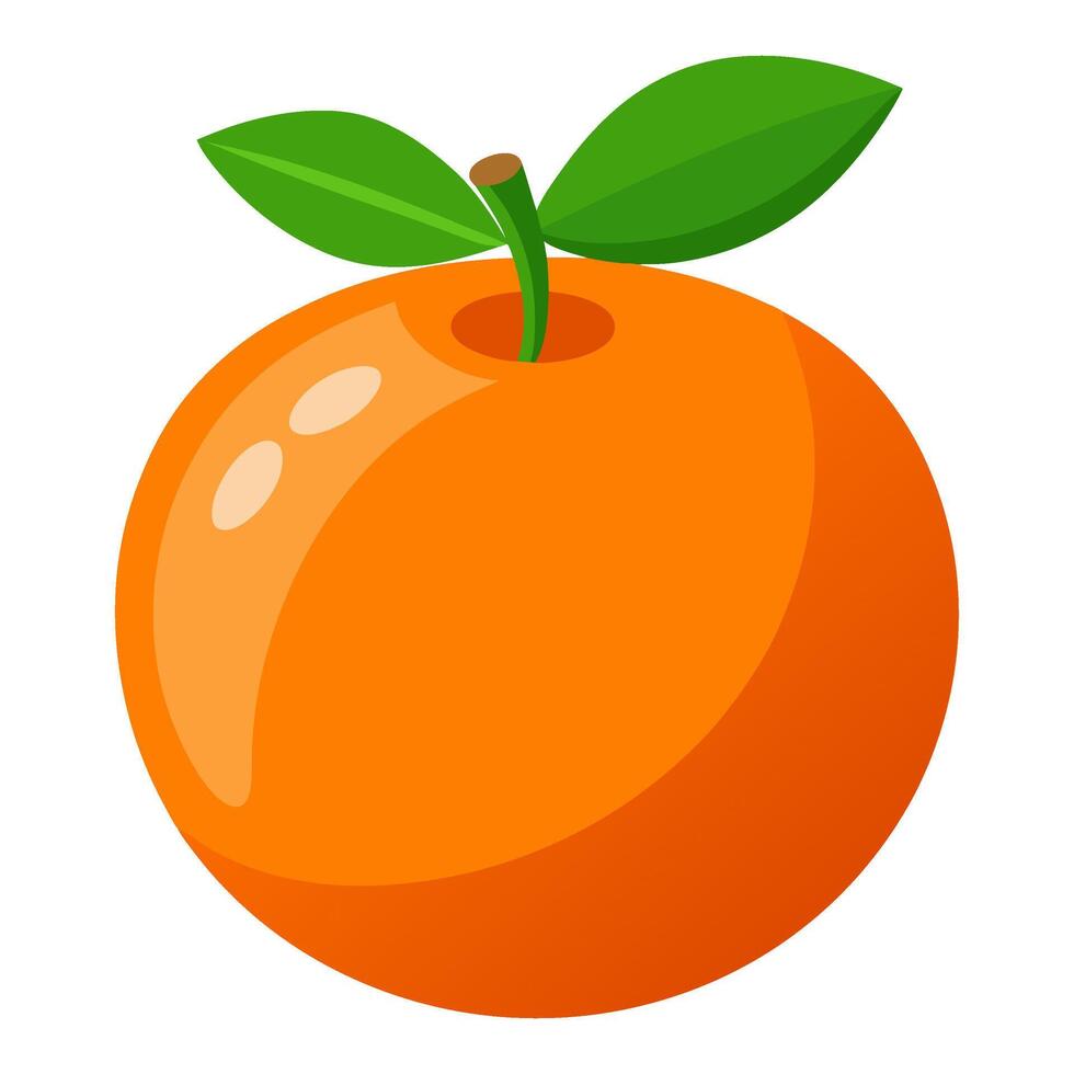 Orange fruit trendy flat style isolated. citrus healthy vegetarian food, illustration vector