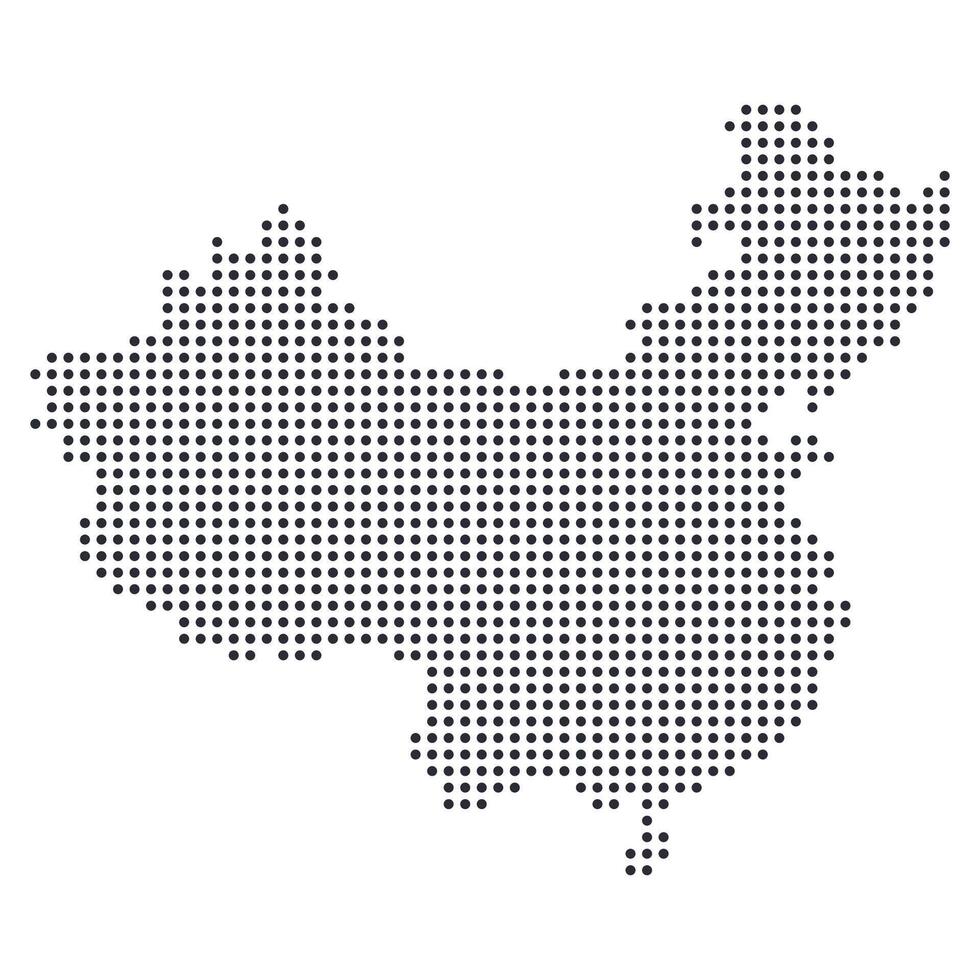 Dotted China Map Isolated Element vector
