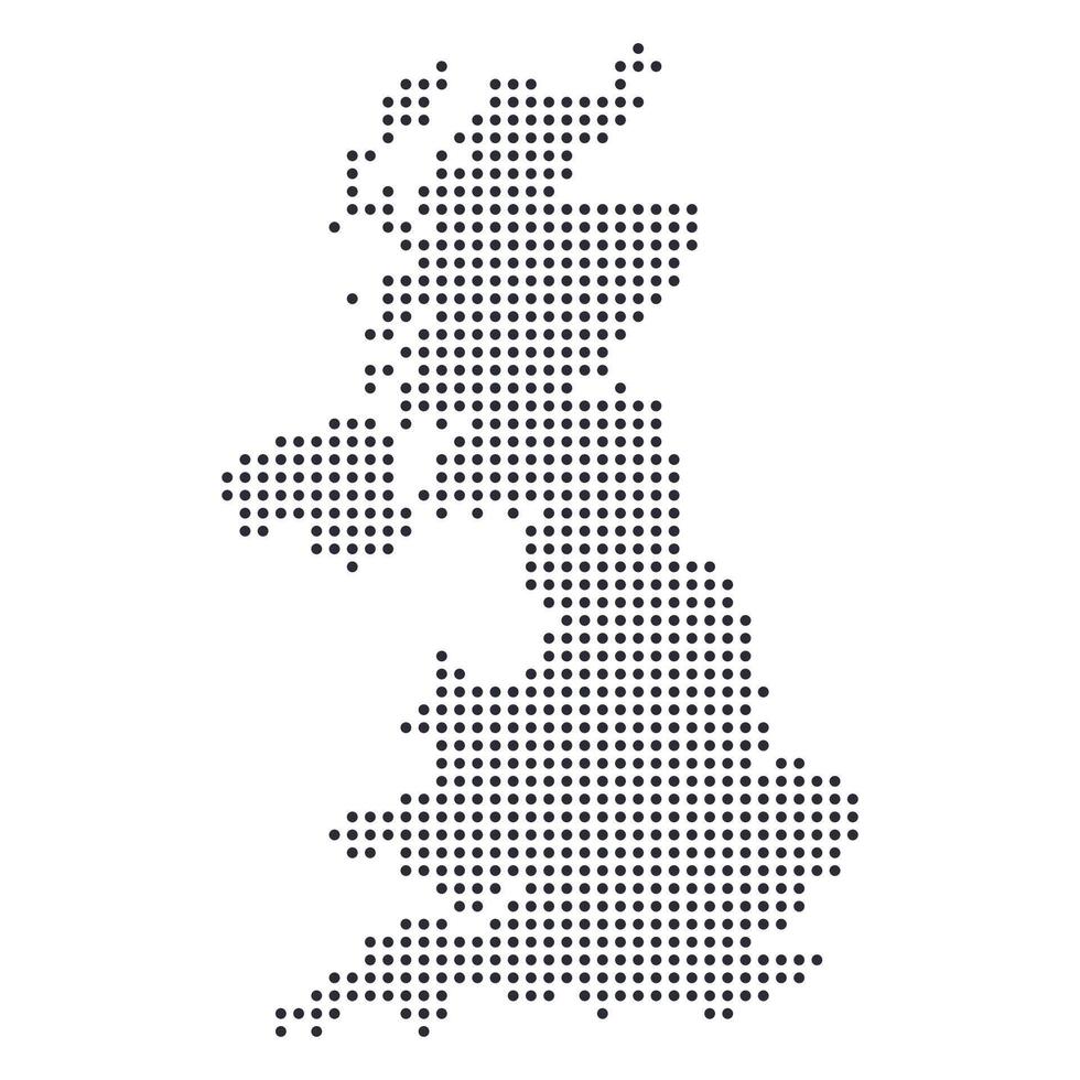 Dotted United Kingdom Map Isolated Element vector