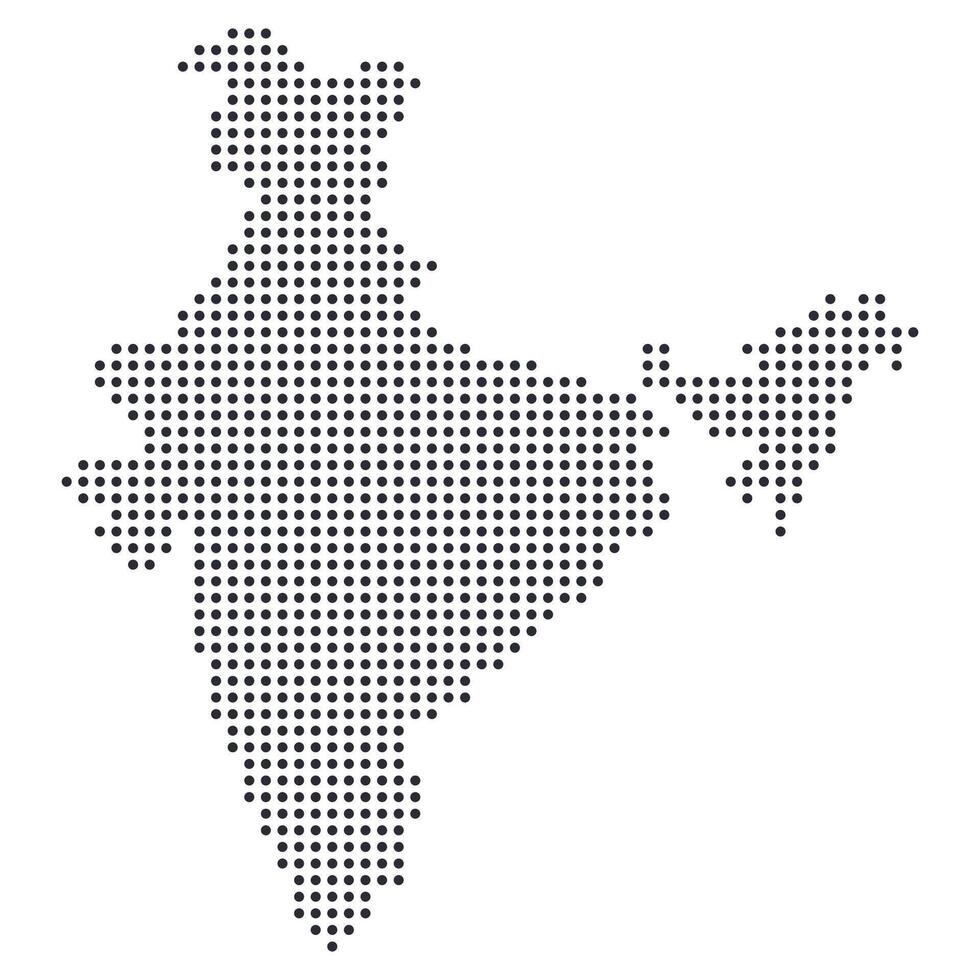 Dotted India Map Isolated Element vector
