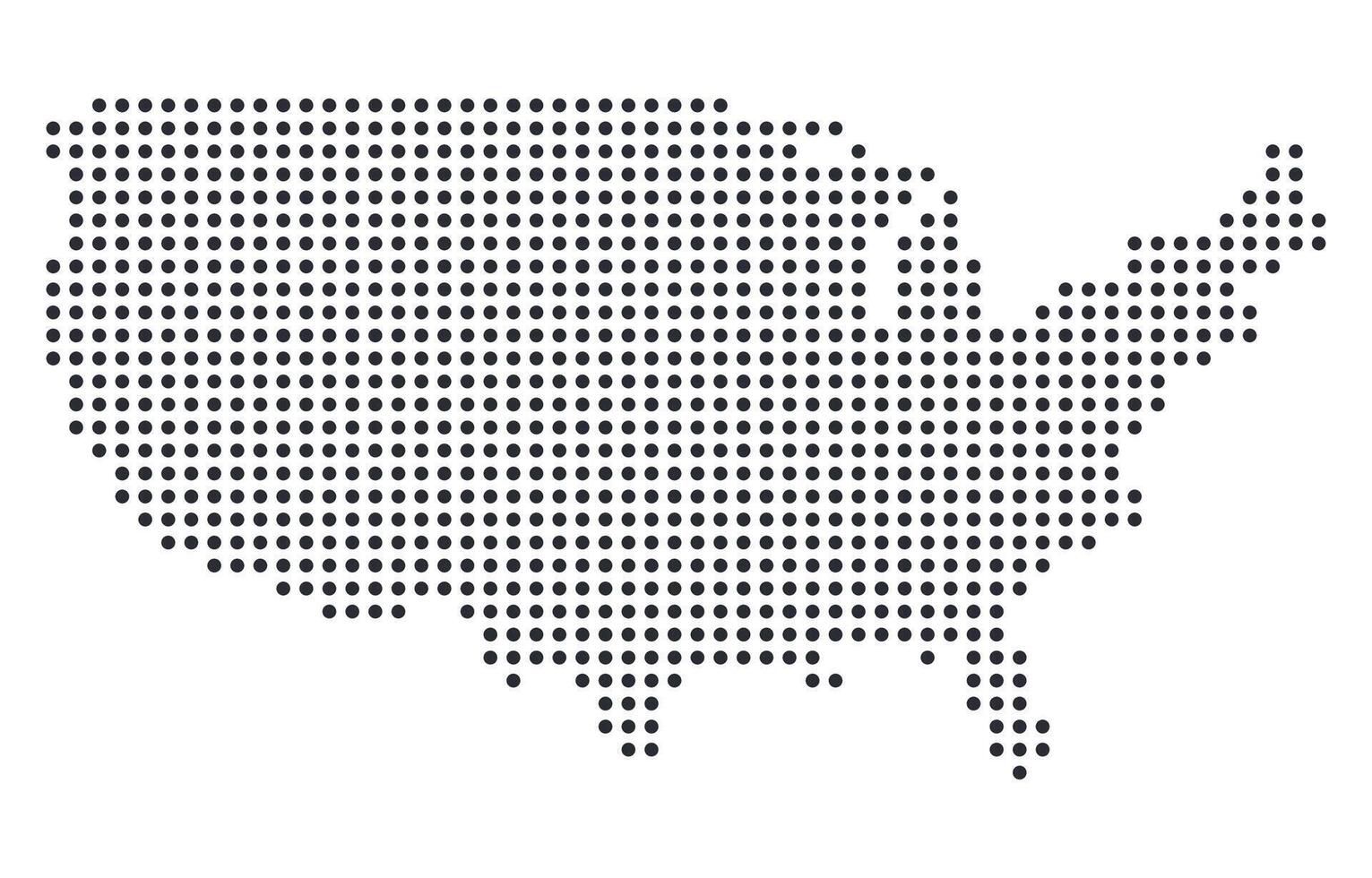Dotted United States of America Map Isolated Element vector