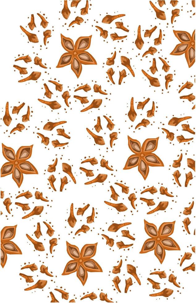 Pattern of star anise and clove spices vector