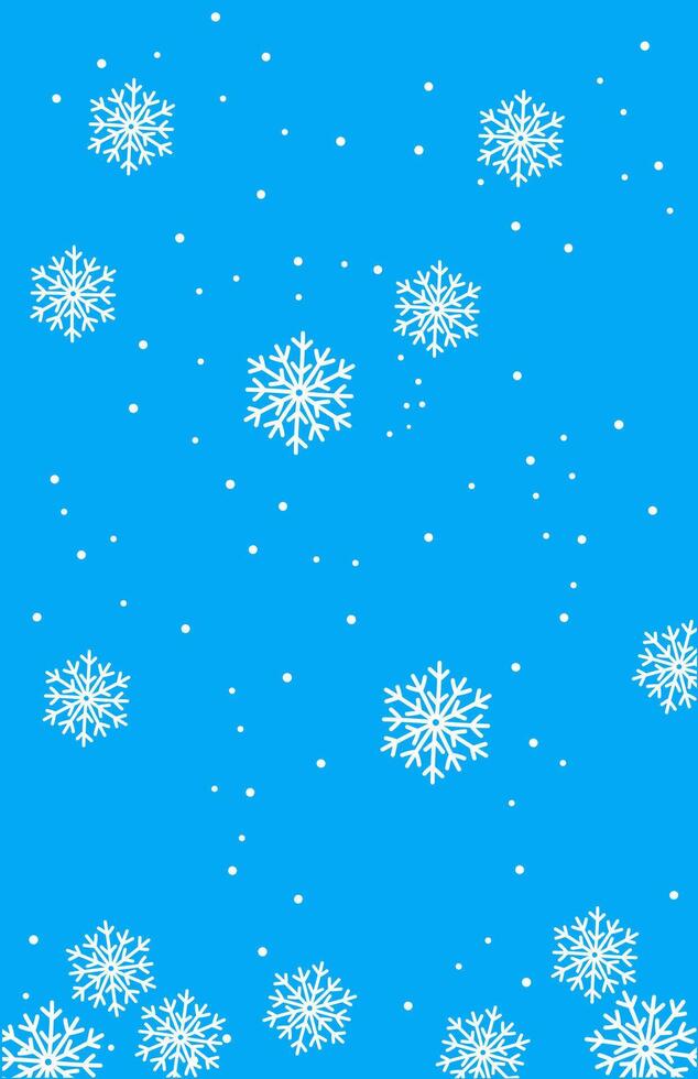 Potrait of white snowflakes on a sky blue background for christmas vector
