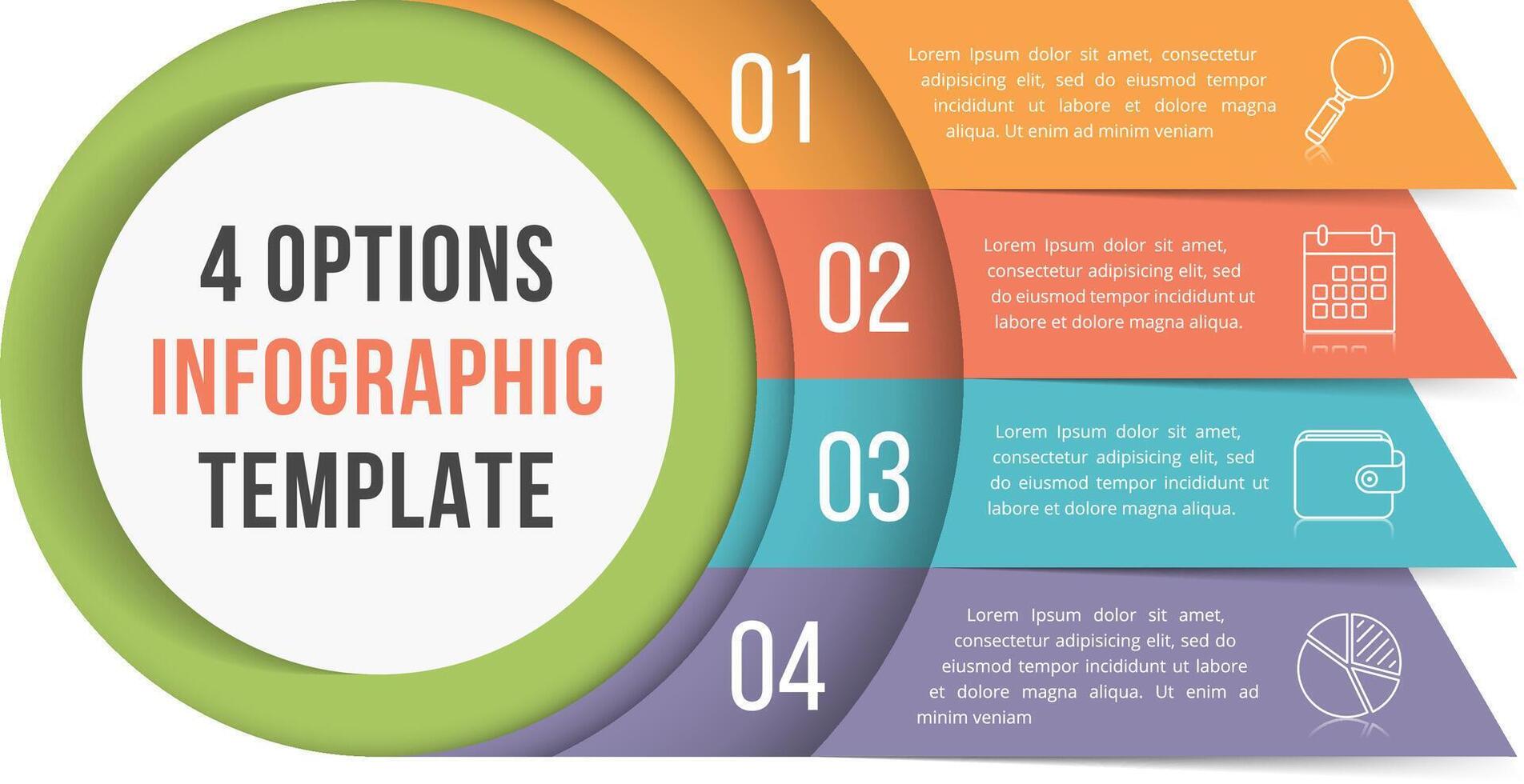 Infographic template with four steps or options, workflow, process diagram vector