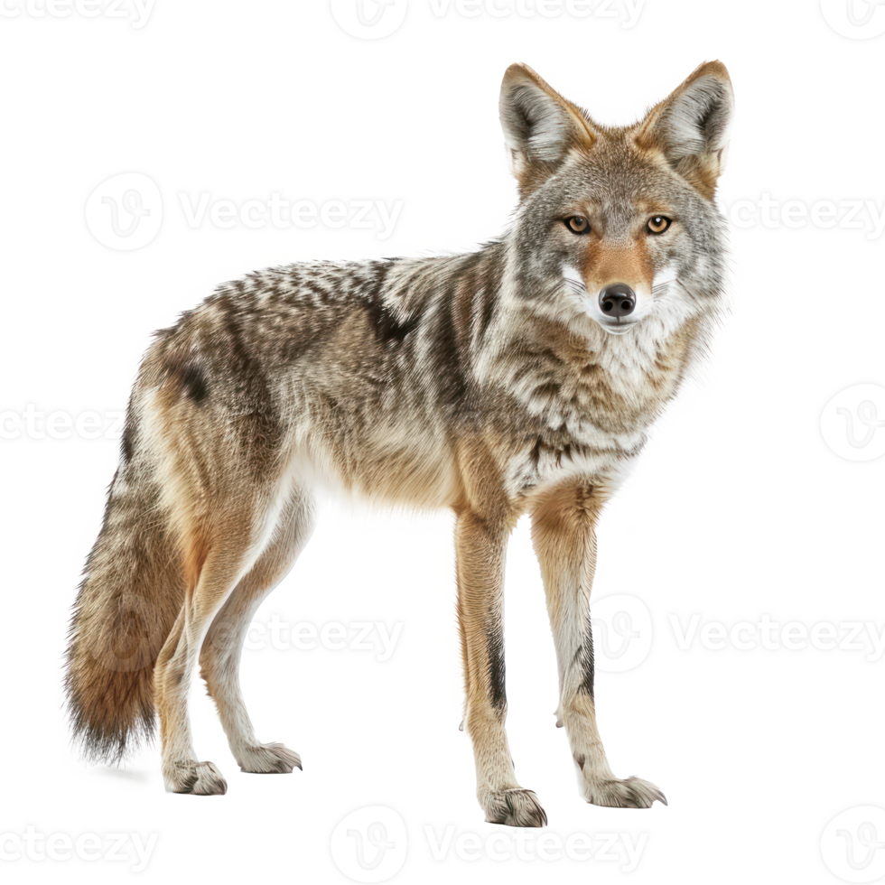 Coyote full body isolate on transparency background png