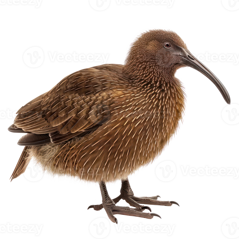 Kiwi bird side view full body isolate on transparency background png