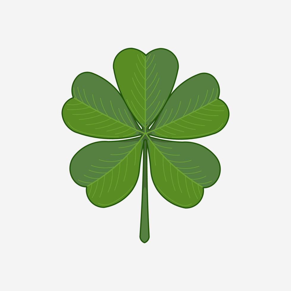 Clover leaf five colored handmade illustration artwork vector