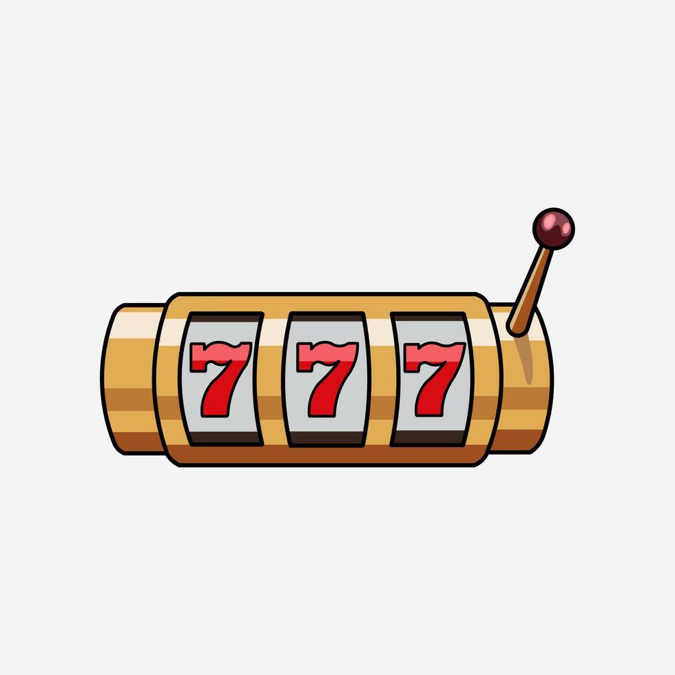Slot machine icon handmade artwork colored illustration vector