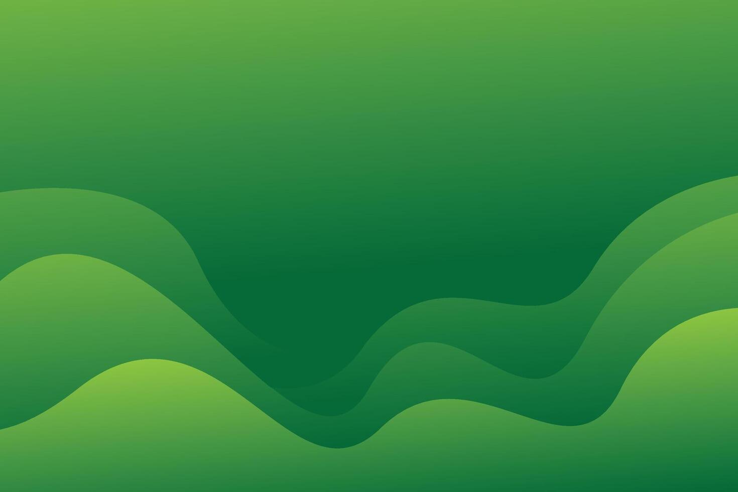 Green waves background with a green background vector