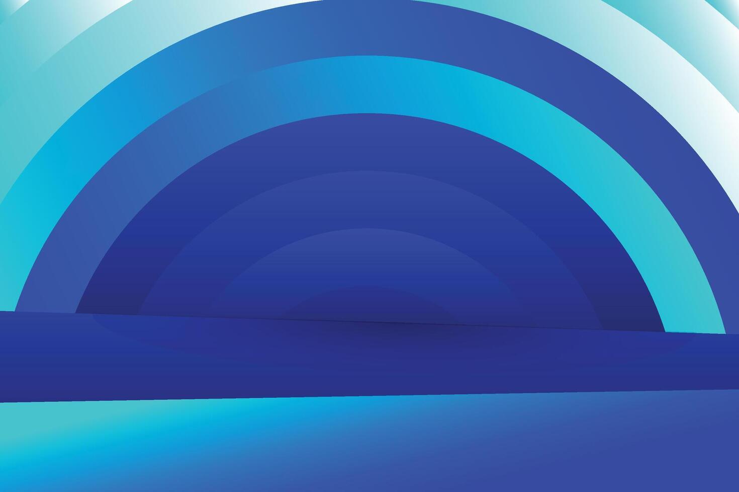 A blue and white background with a curved arch vector