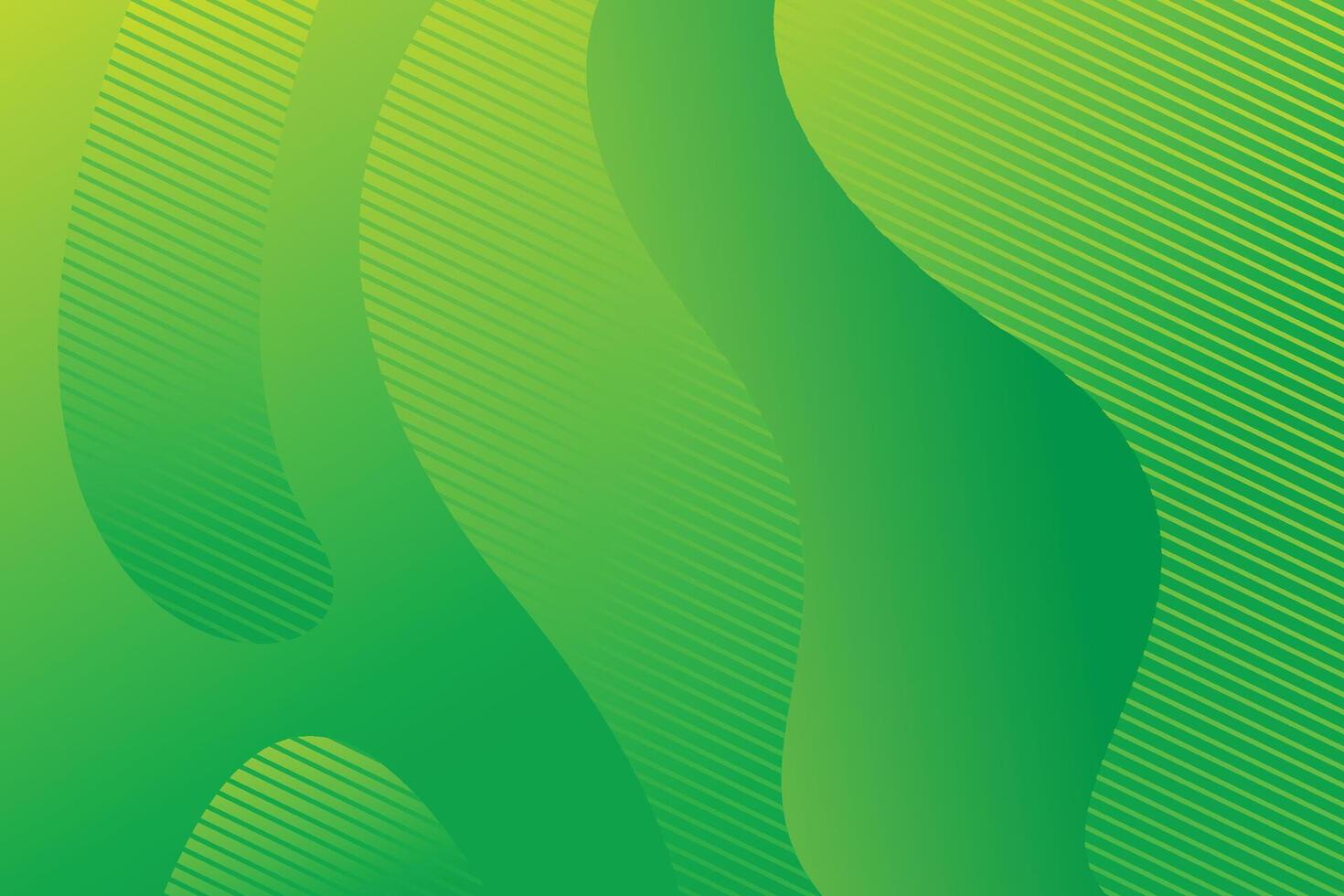 Green abstract background with wavy lines vector
