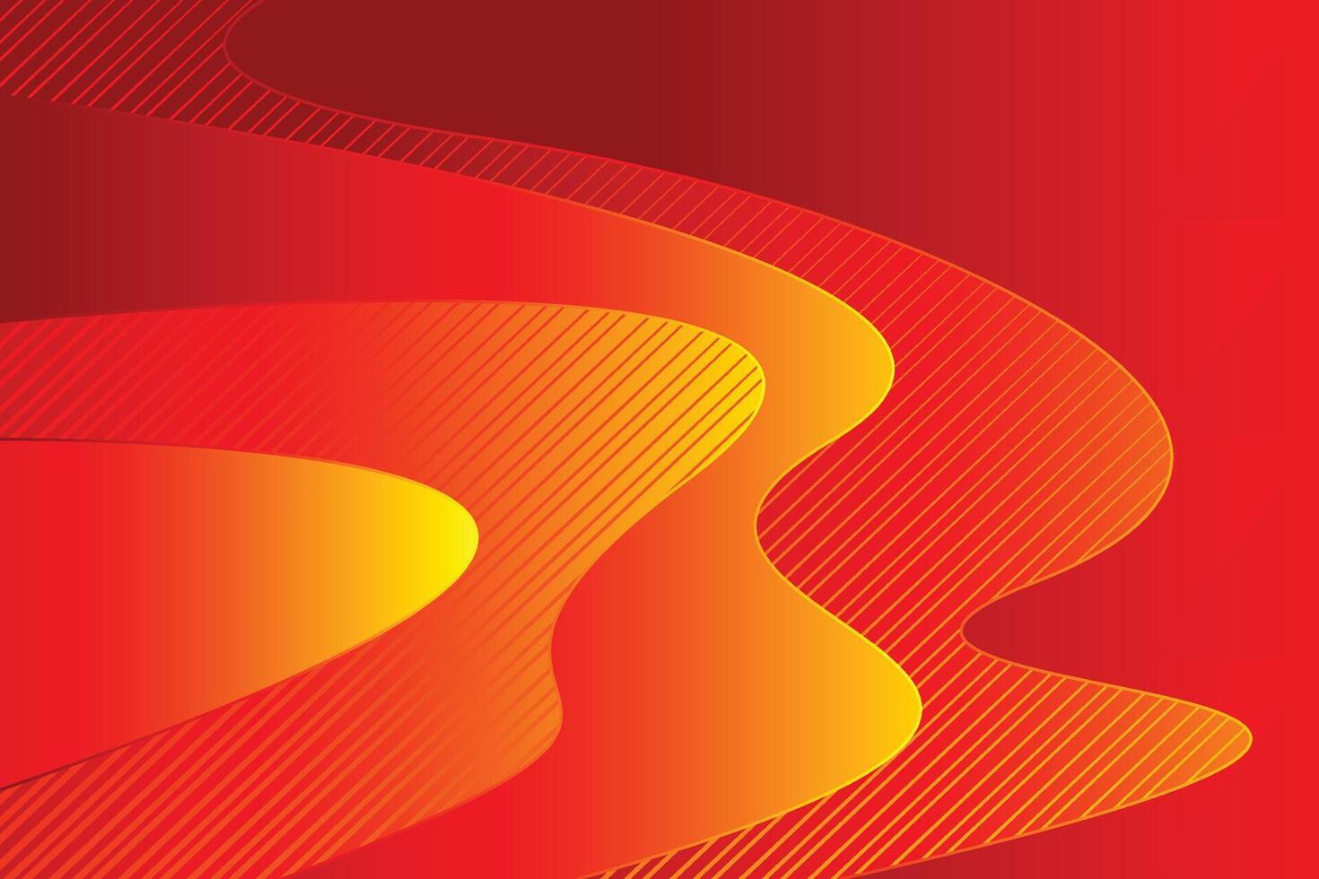 Abstract red and yellow wave background vector