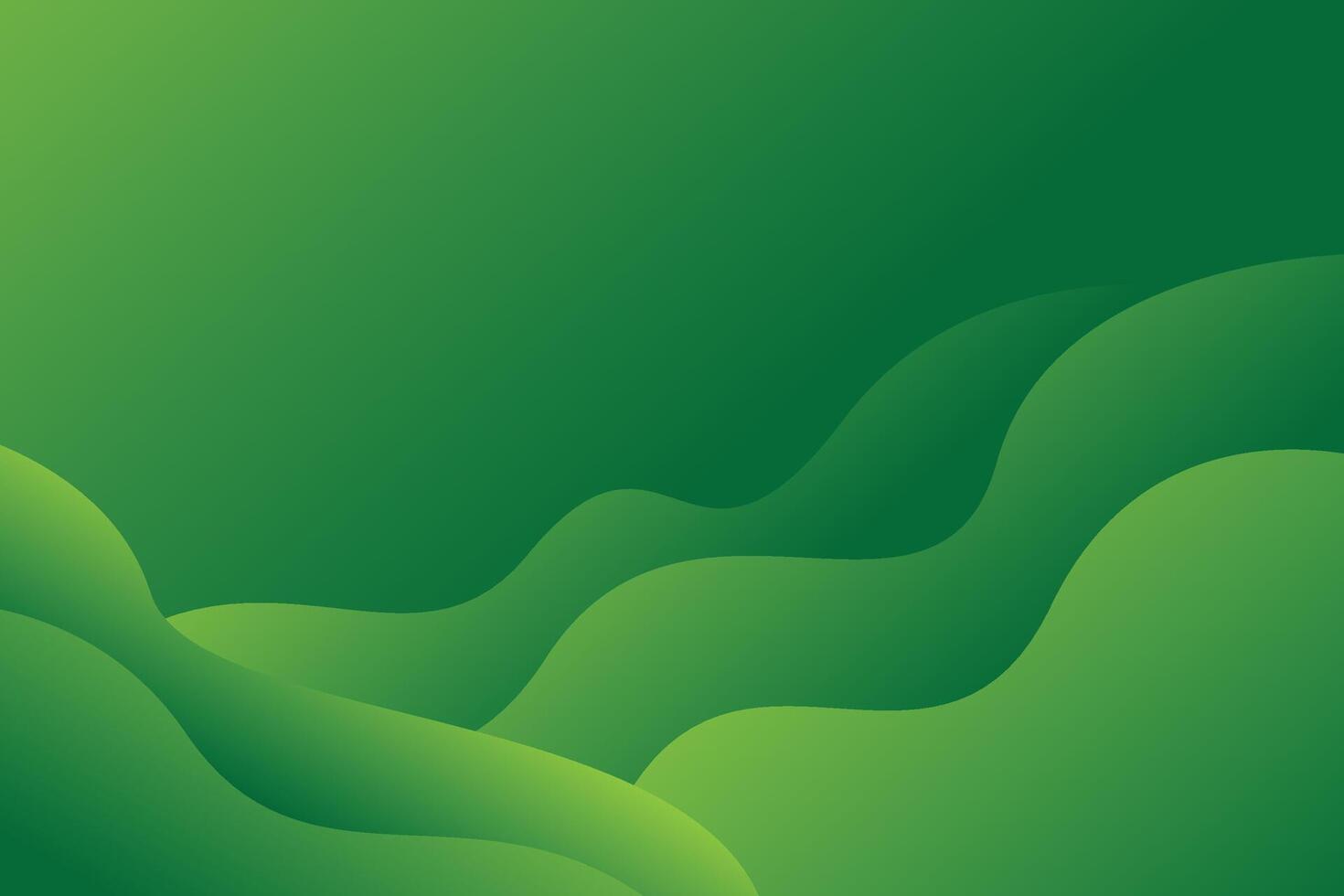 Green mountains background with waves and green grass vector