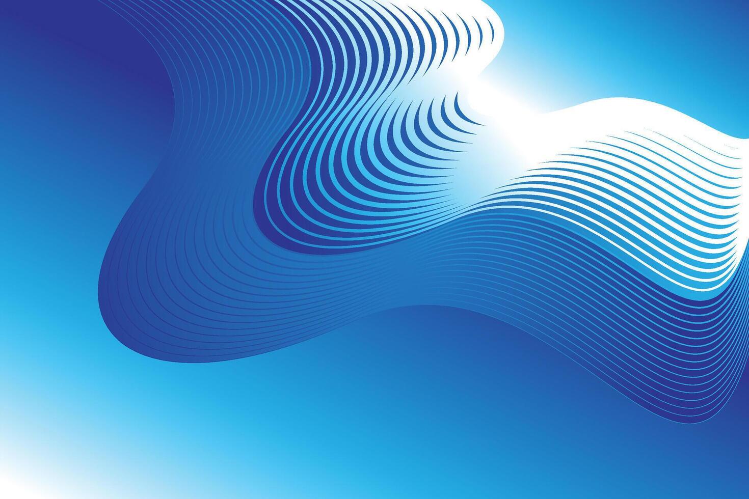 Abstract blue wave background with wavy lines vector