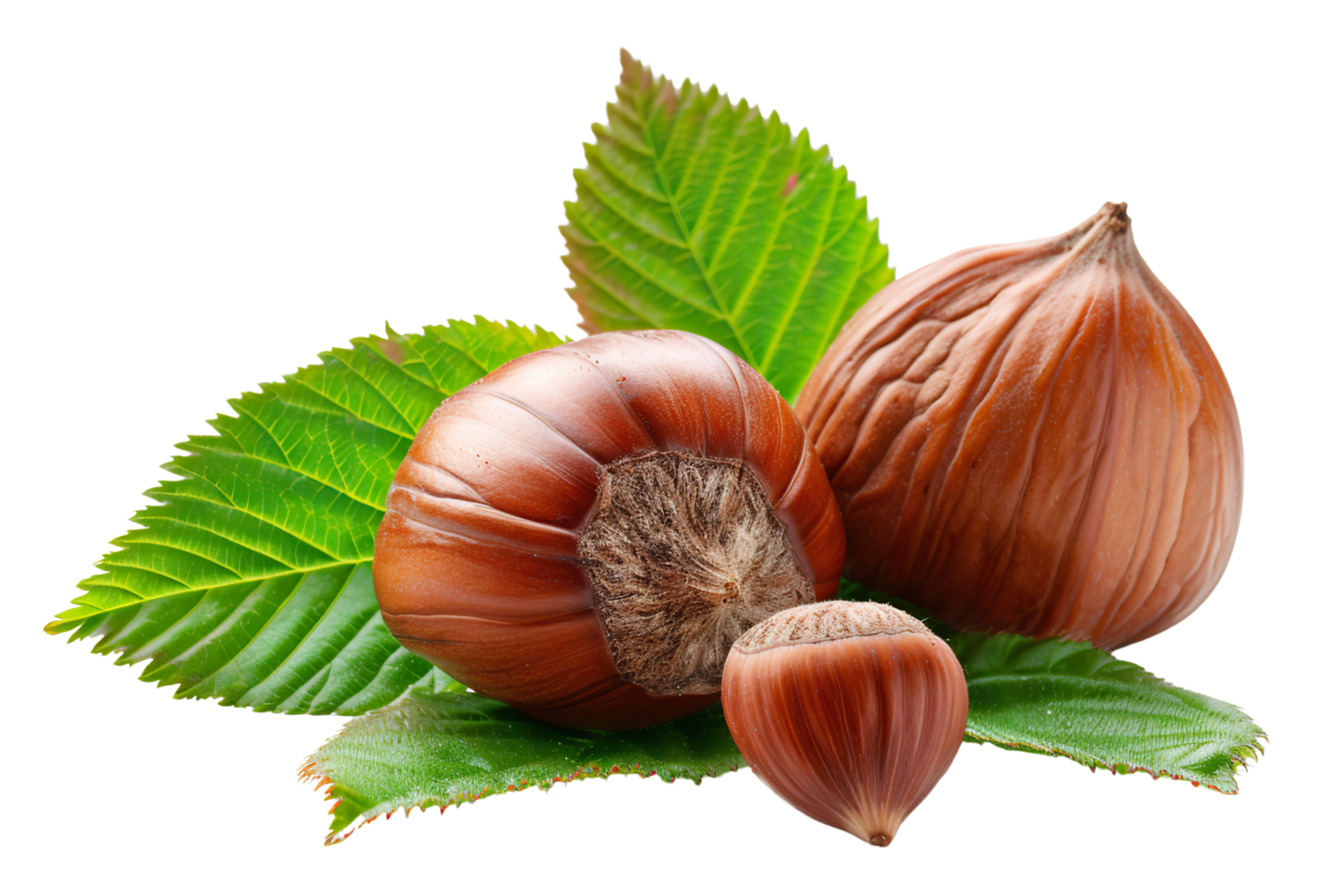 Hazelnuts on a transparent background. png