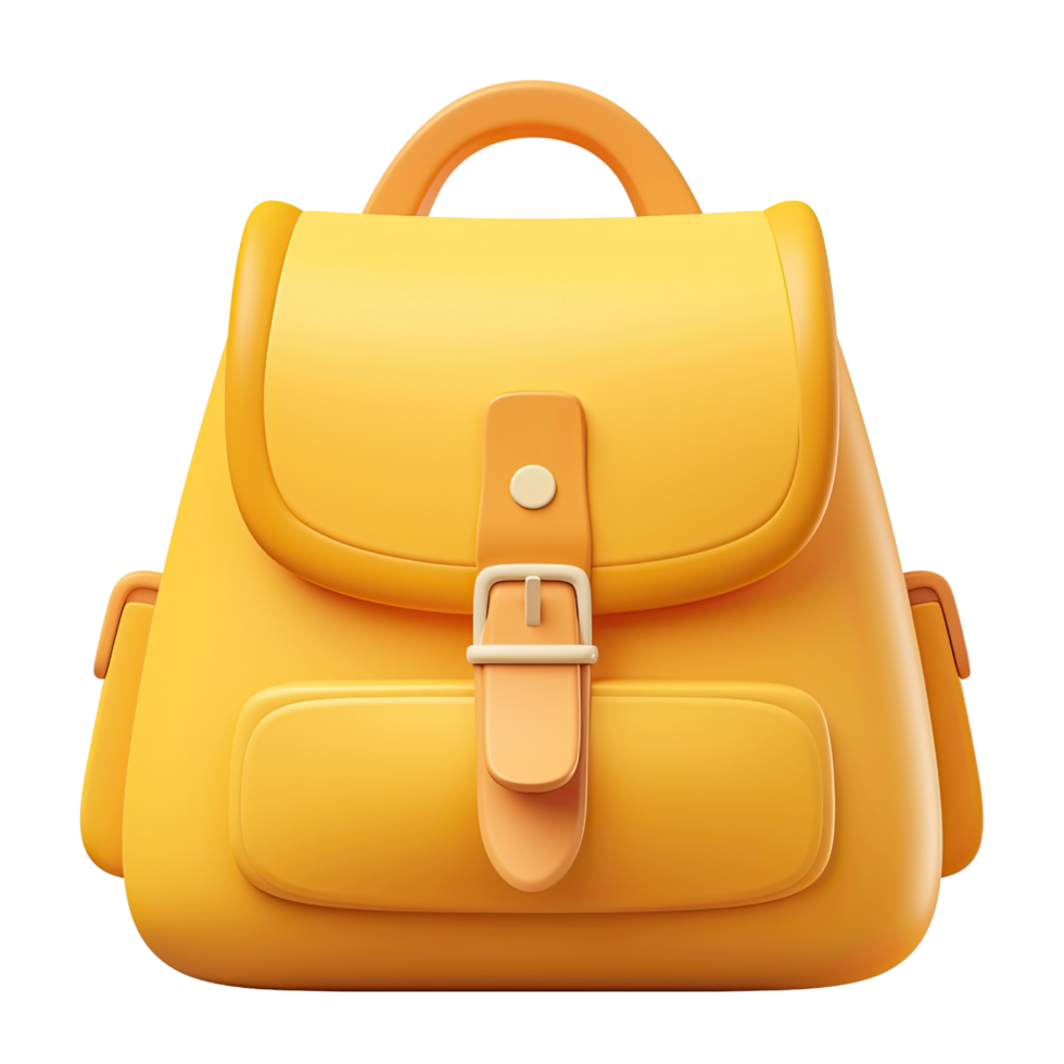 3d backpack on transparent background. png