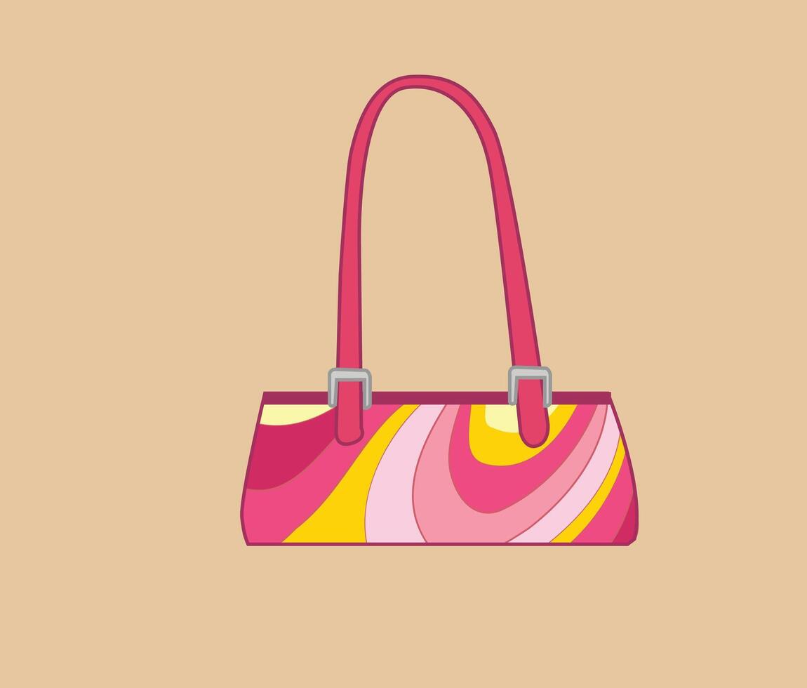 illustration of a stylish women handbag for or digital art projects. vector