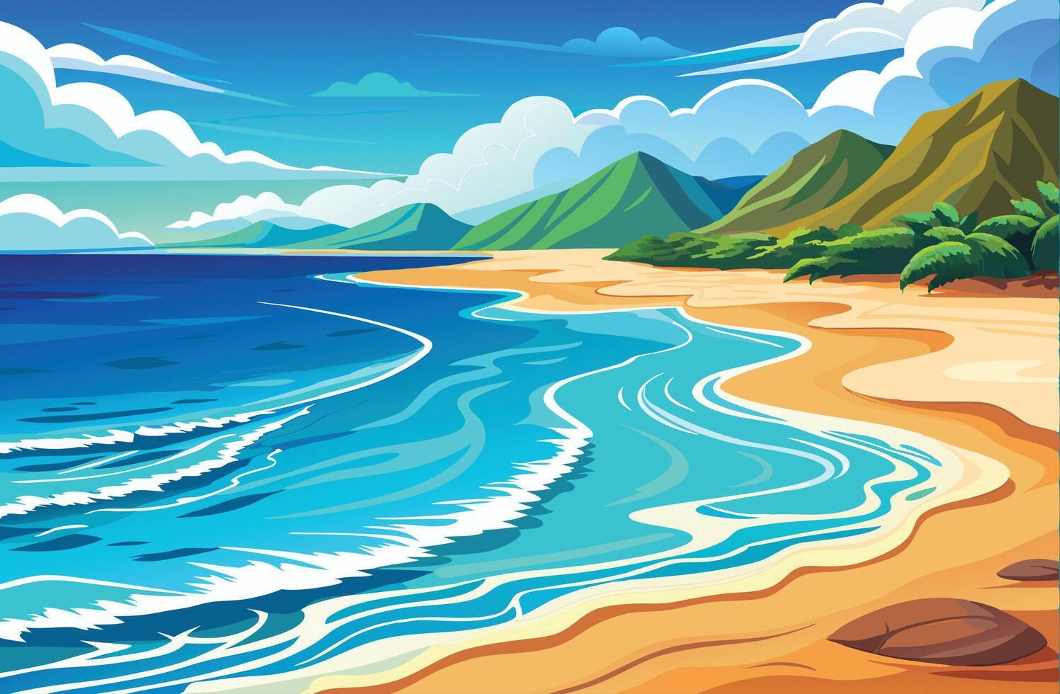 Nature Inspired Ocean Background for Spa and Travel vector