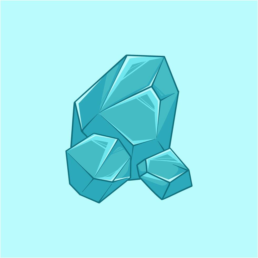 blue crystal with pointed top vector
