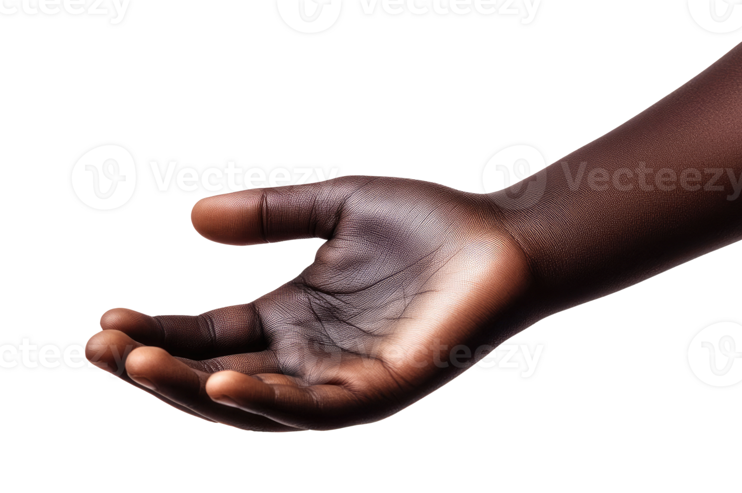 African American man hand isolated on transparent background png