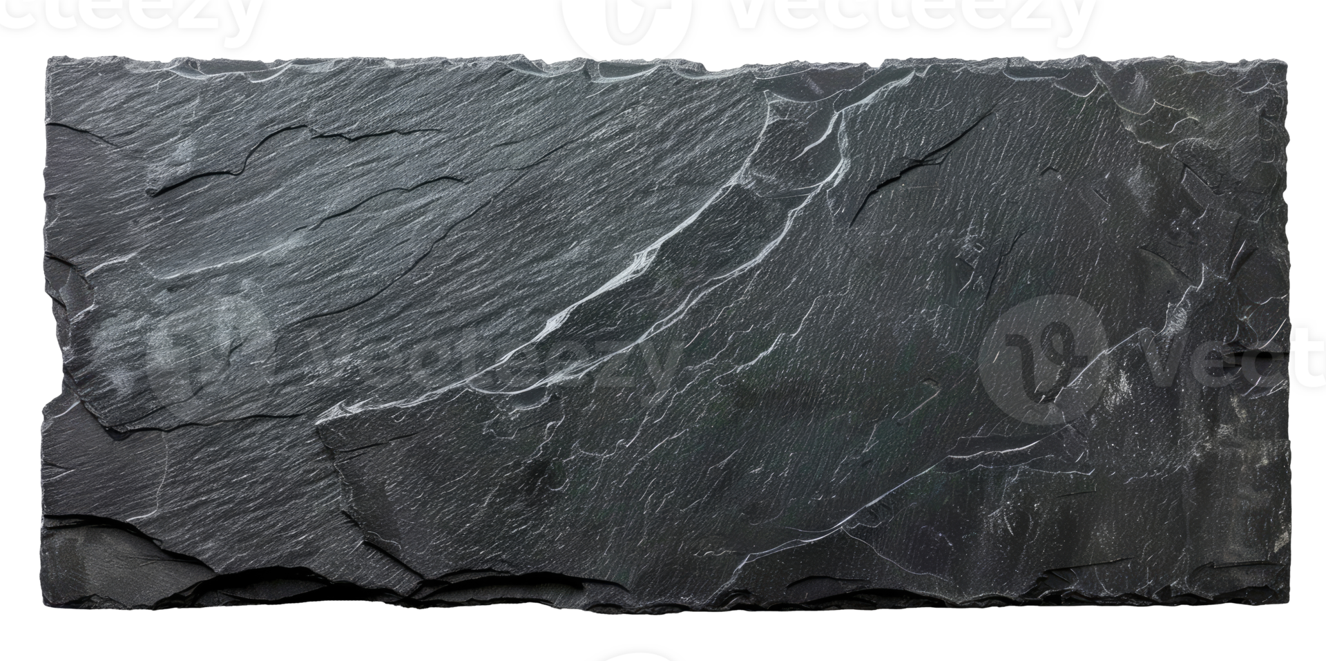 Empty horizontal black slate isolated on transparent background, top view png