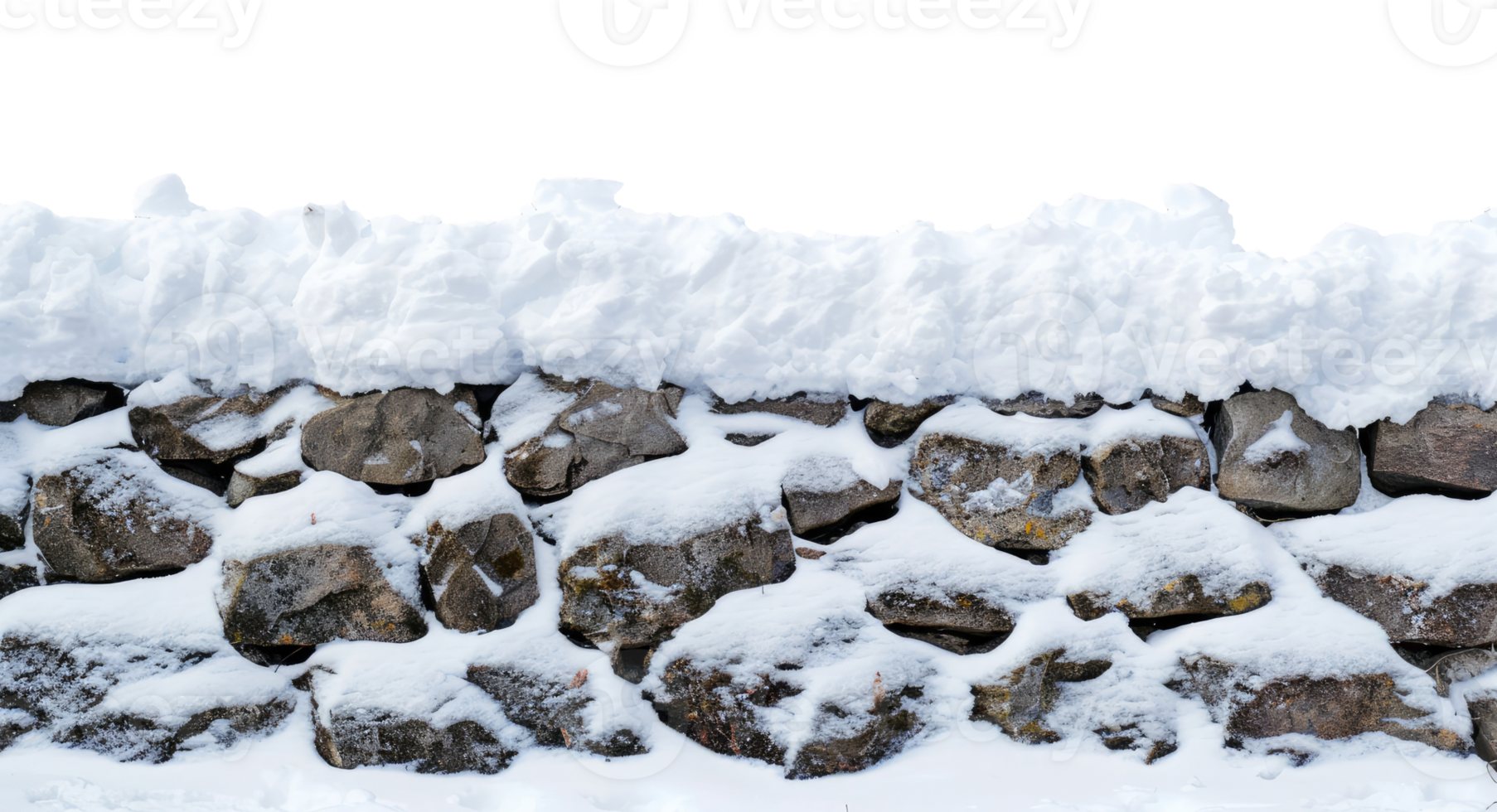 Wall covered with snow isolated on transparent background png