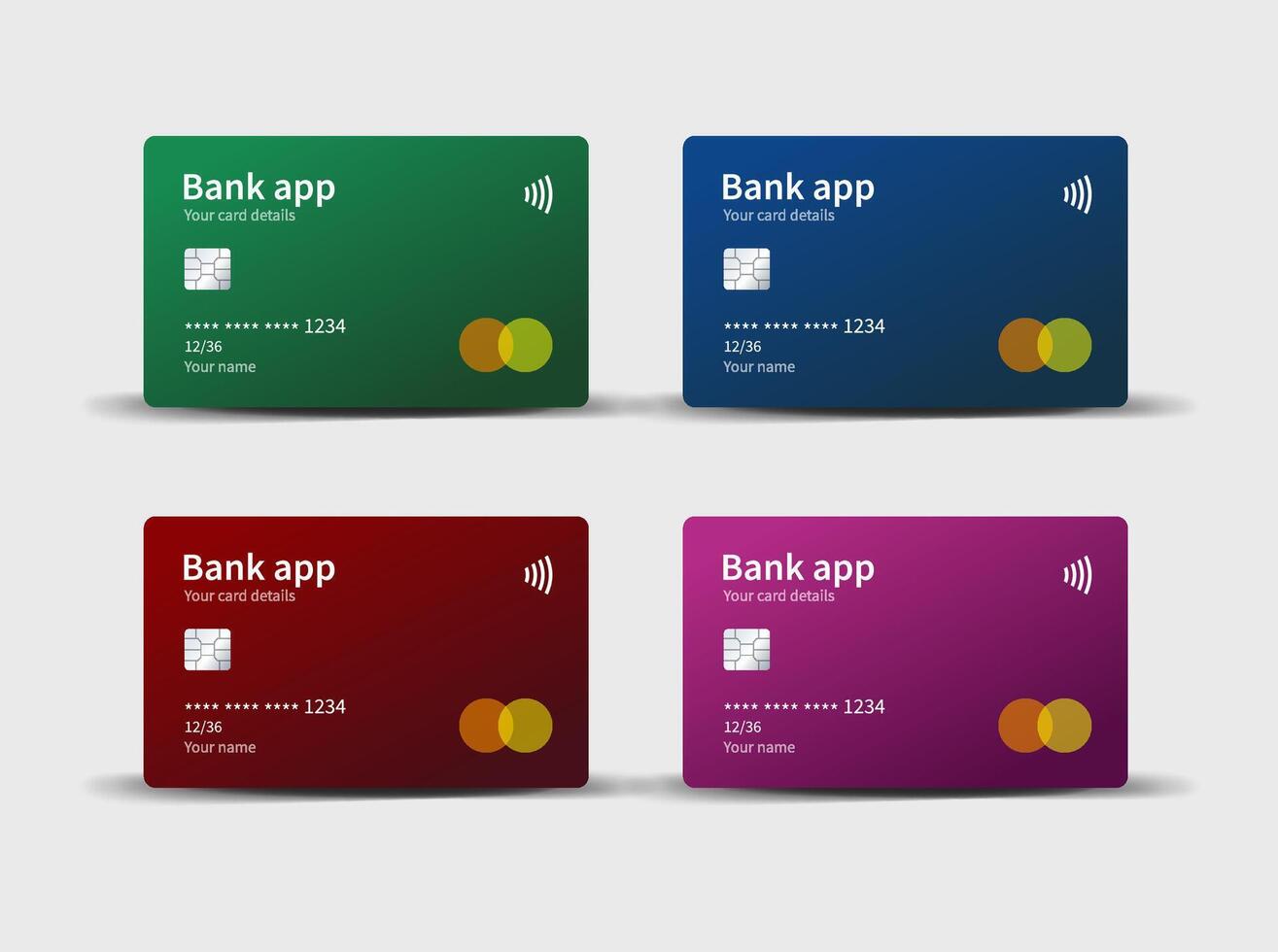Payment cards. Debit cards. vector