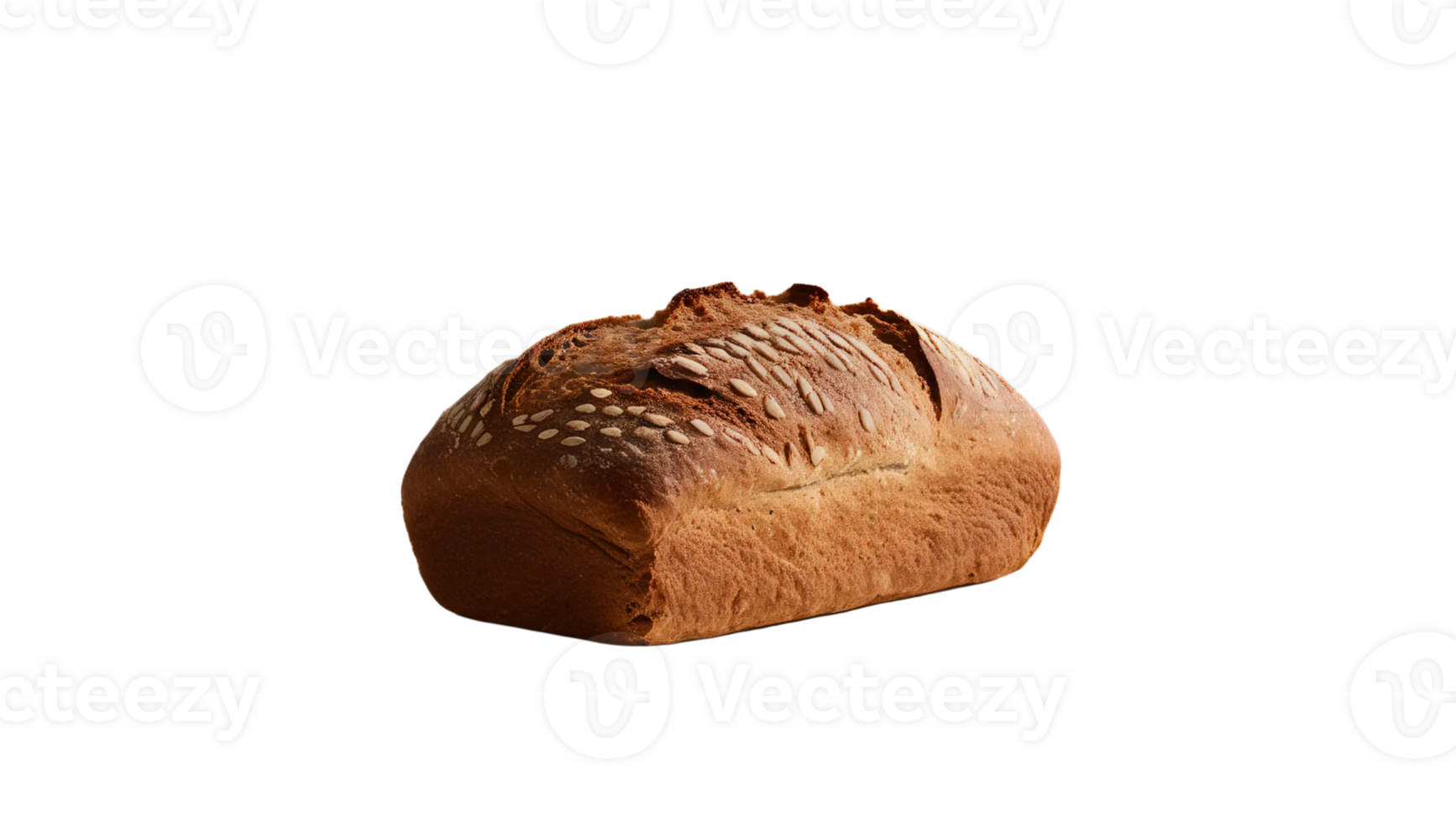 A loaf of bread is shown on a transparent background png