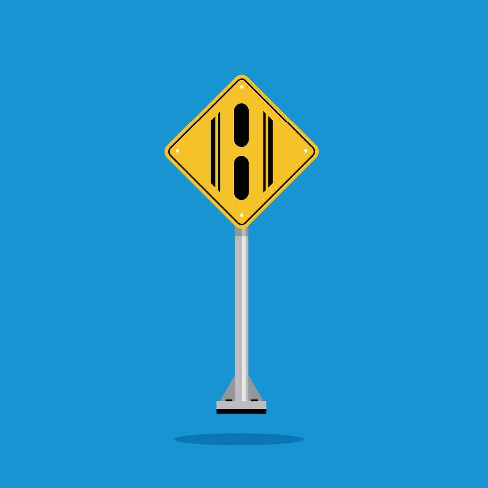 road sign icon, gap in median on yellow rhombus. board.suitable for poster use and web icon vector