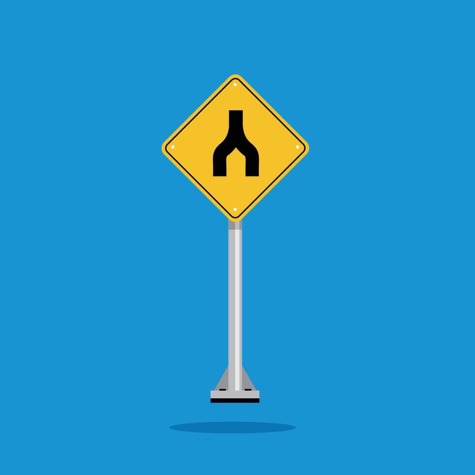 road sign icon, end Divided roadon yellow rhombus. board.suitable for poster use and web icon vector