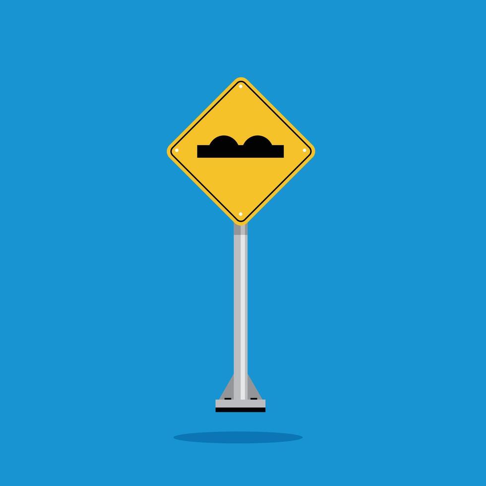 road sign icon, poor road surface ahead on yellow rhombus board. suitable for poster use and web icon vector