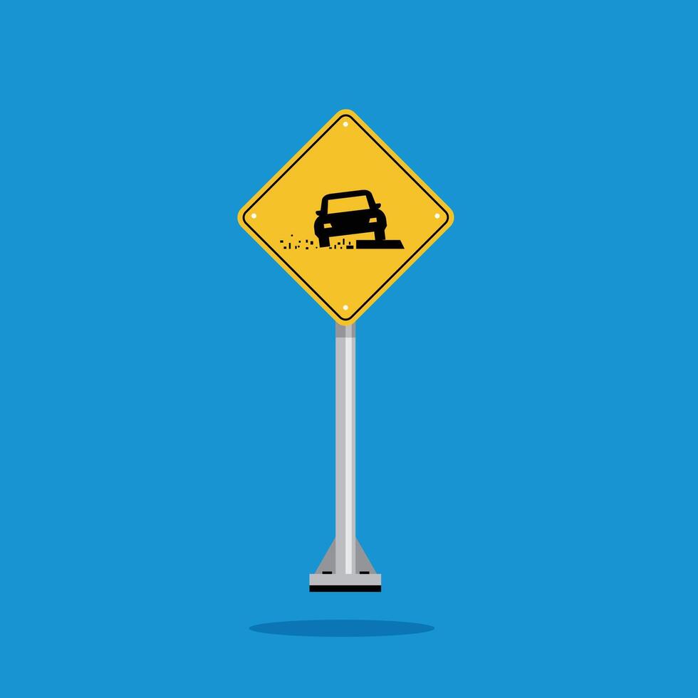road sign icon, soft verges on yellow rhombus. board.suitable for poster use and web icon vector
