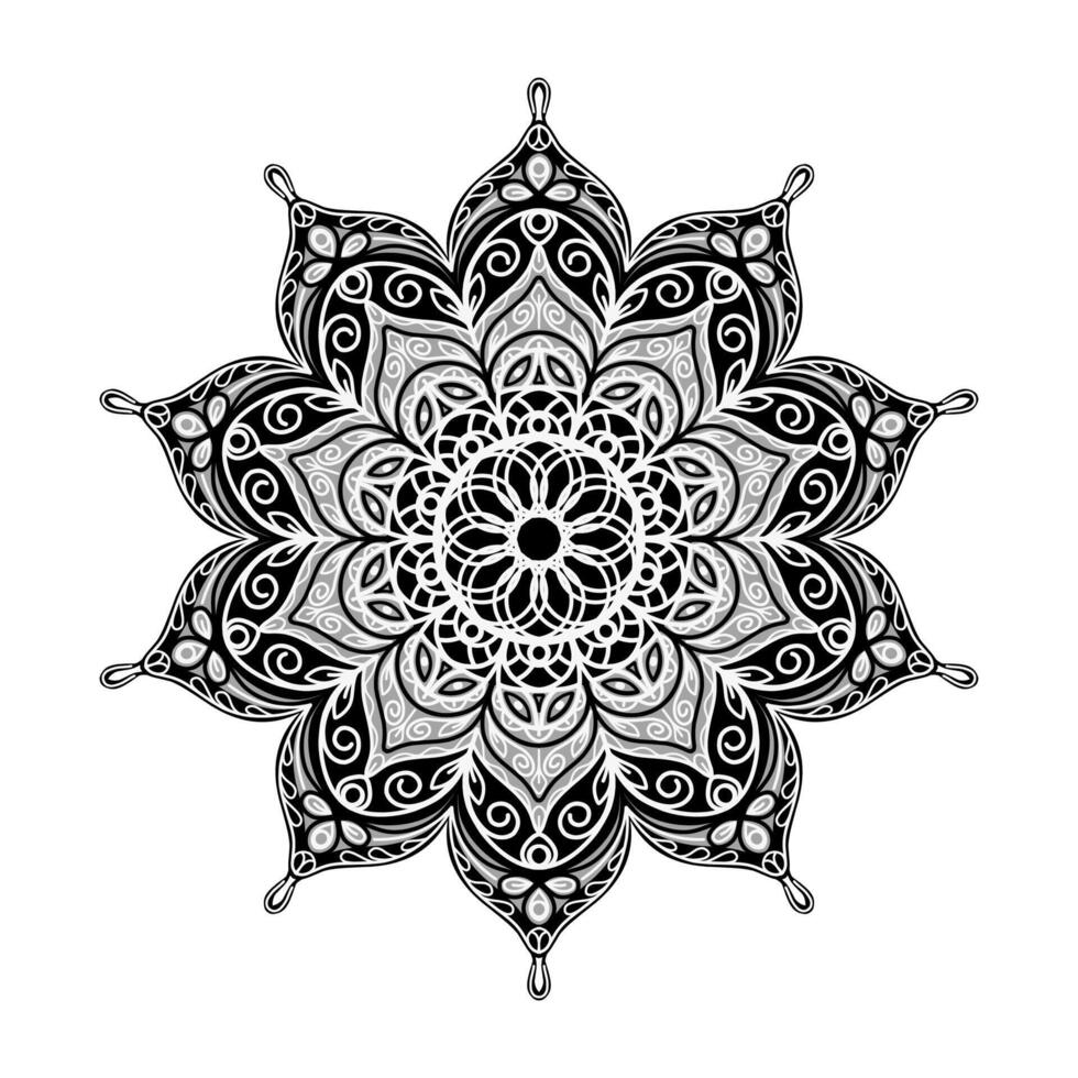 Mandala pattern.Ornament of flowers .Retro decor vector