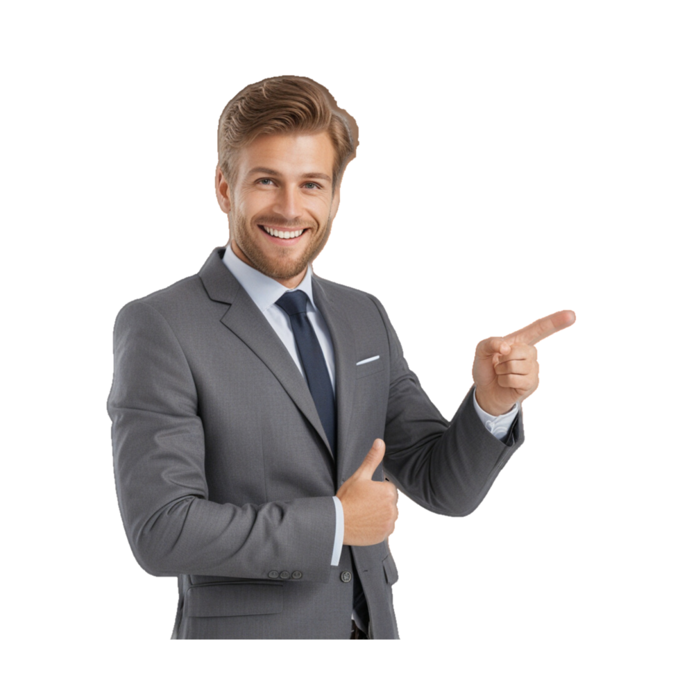 Businessman with Confidence Pointing Something png