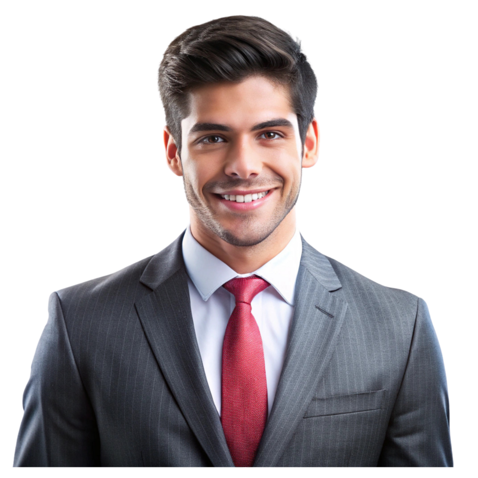 Professional Smiling Businessman in Suit and Tie png