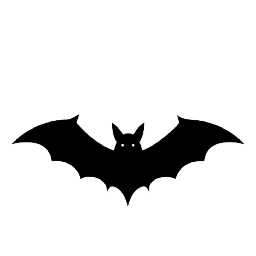 Flying Bat Silhouette on Clear Background png
