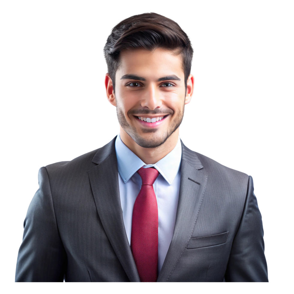 Confident Businessman in Suit and Tie with a Friendly Smile png