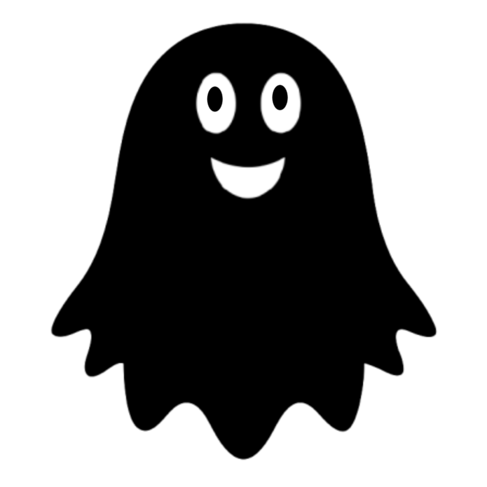 Happy Black Ghost Character for Halloween png