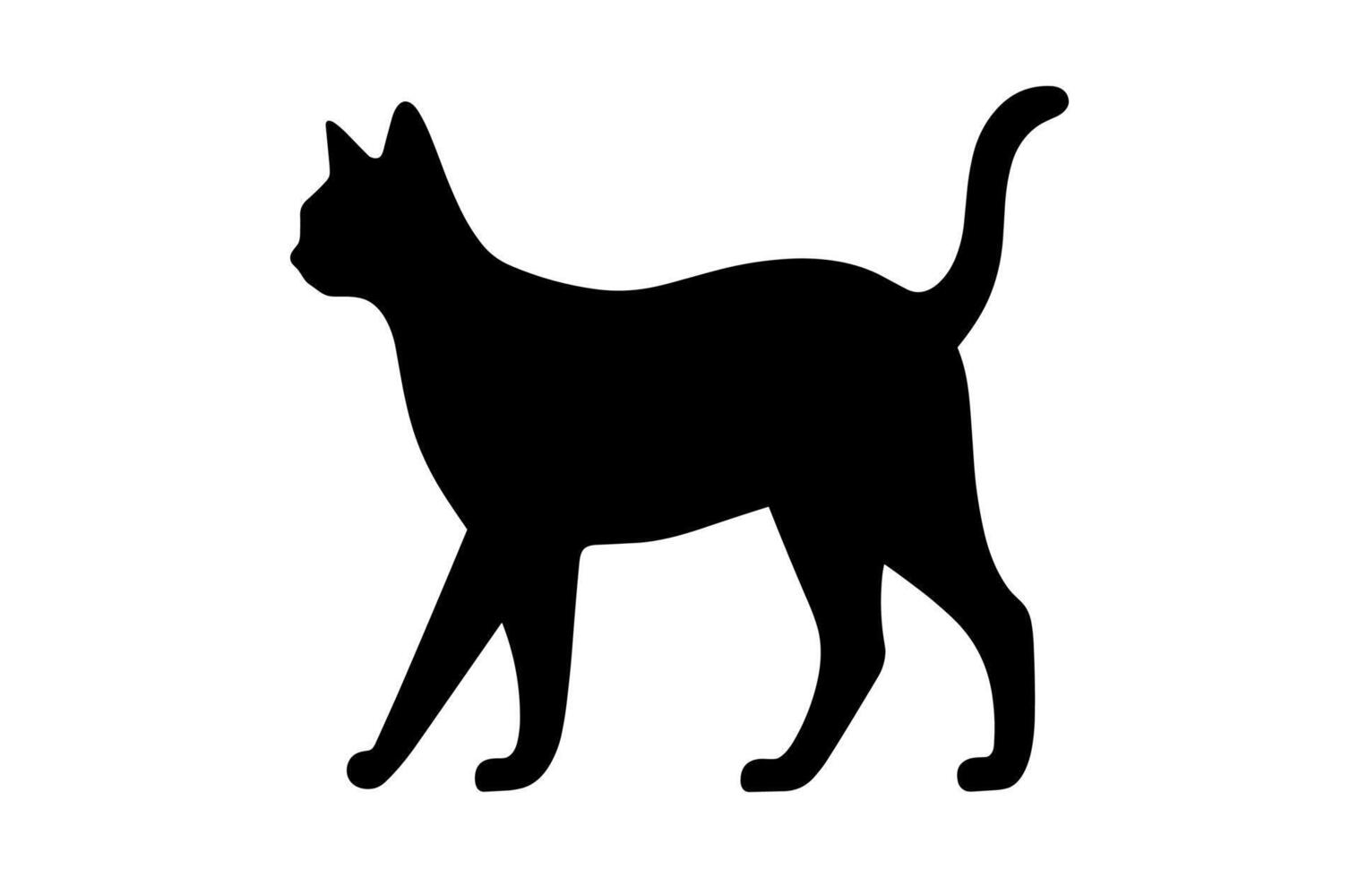 Egyptian Cat Walking Silhouette vector