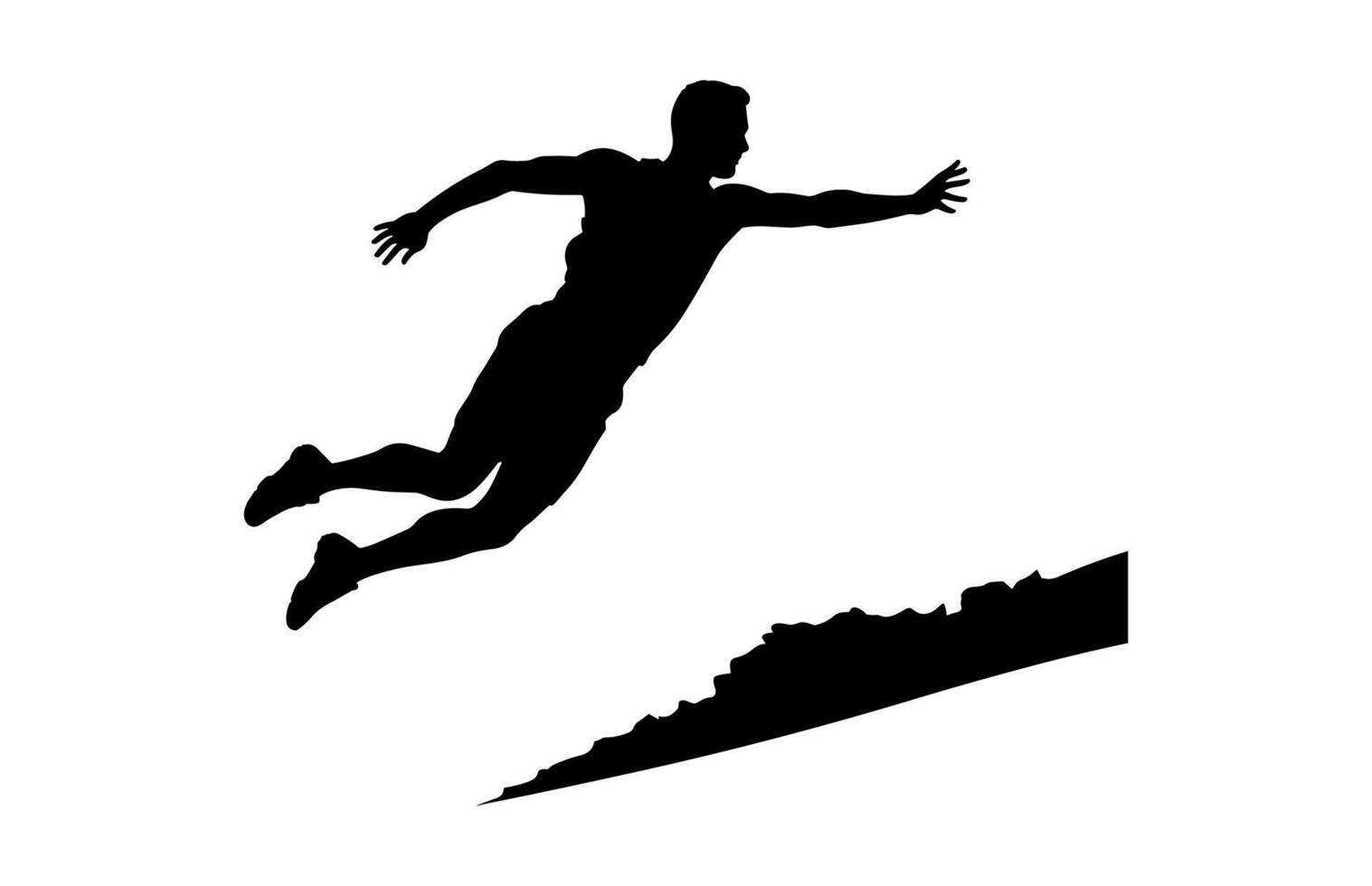 Long Jump Silhouette Clipart vector