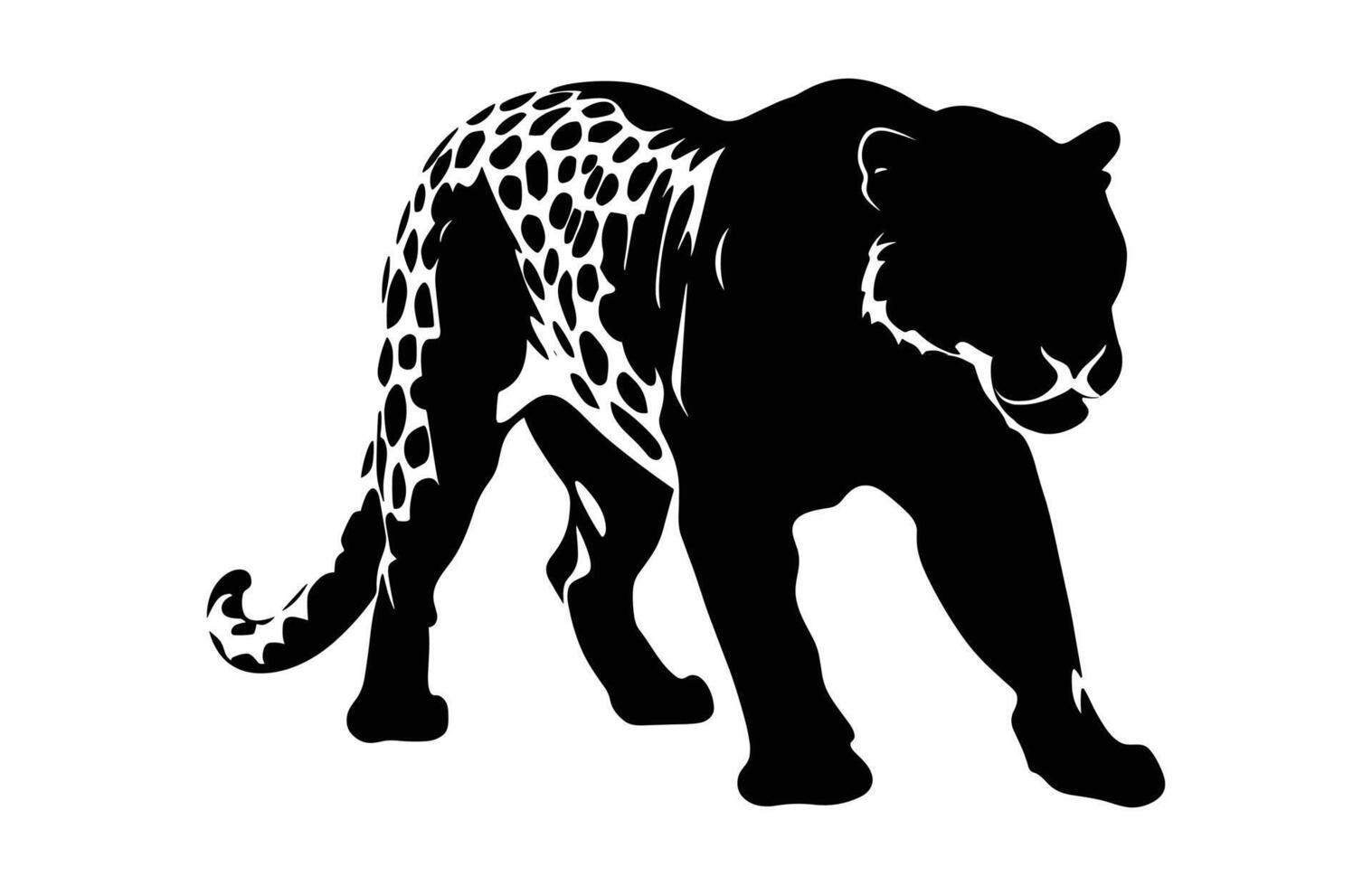 Leopard Predator Silhouette Clipart vector