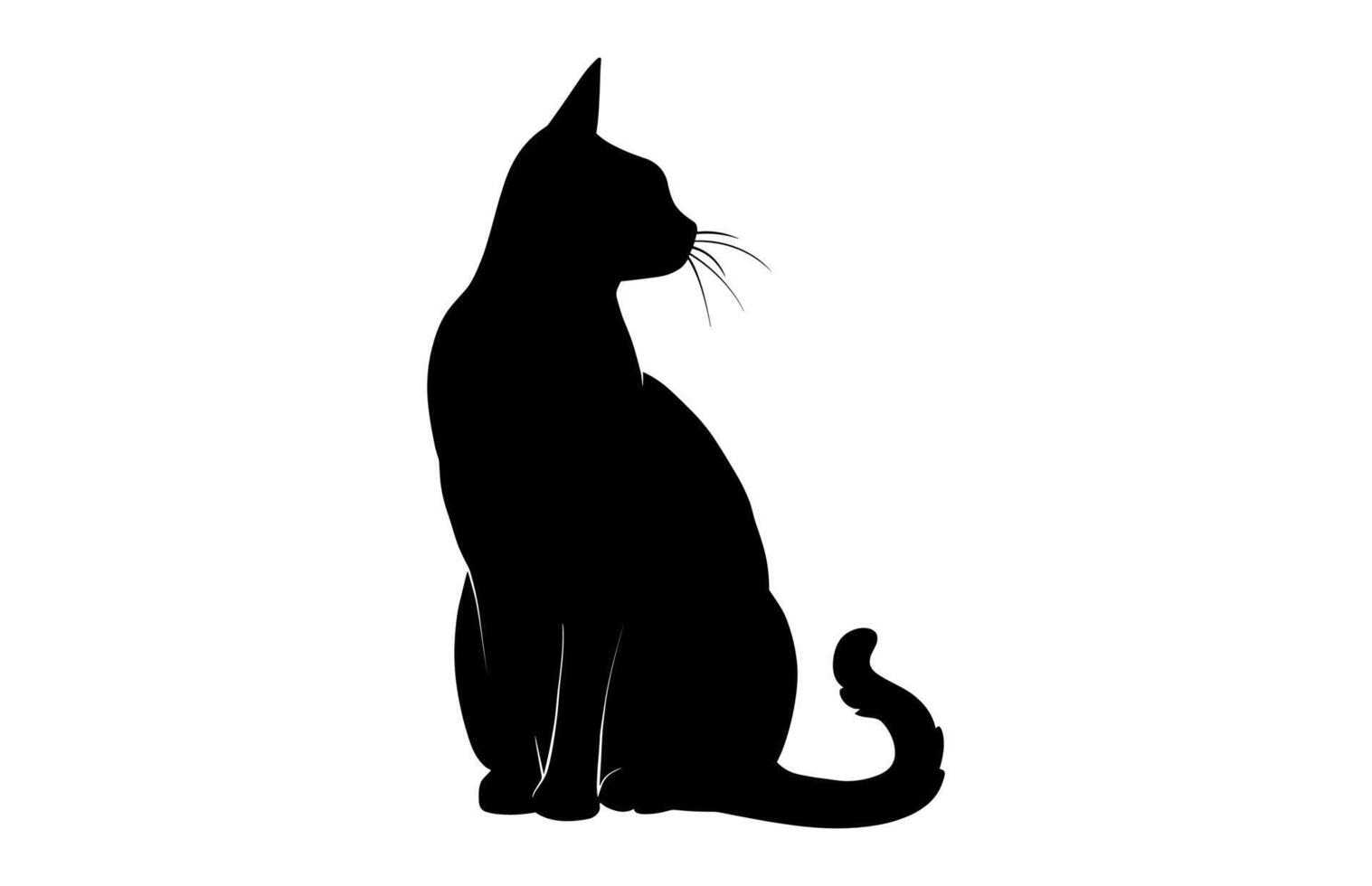Whimsical Cat Sitting Silhouette vector