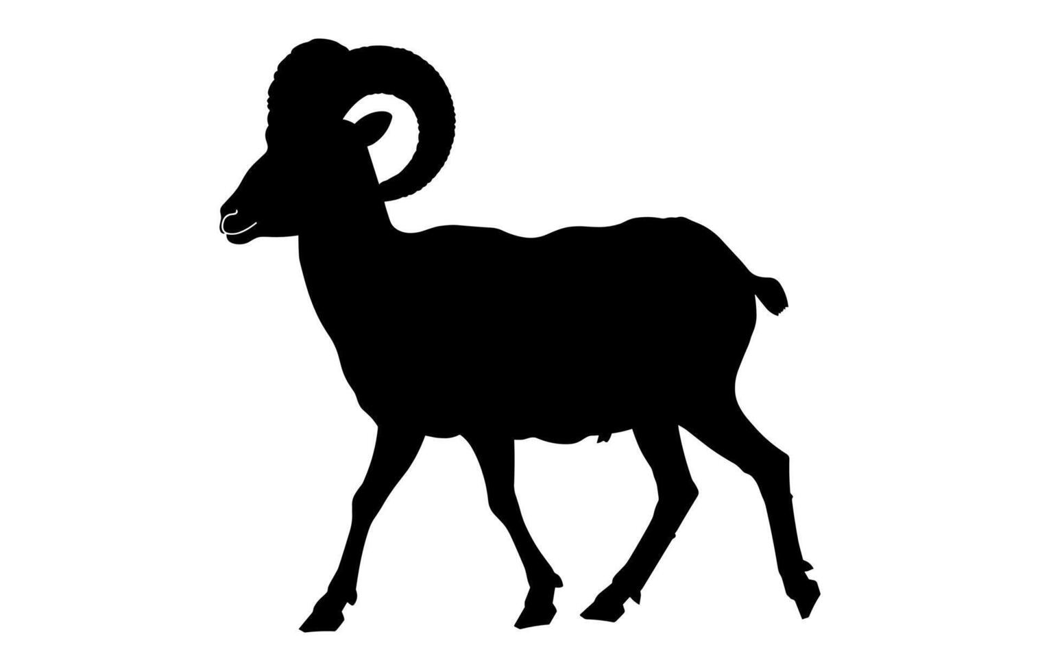 Bighorn Sheep Silhouette Clipart vector
