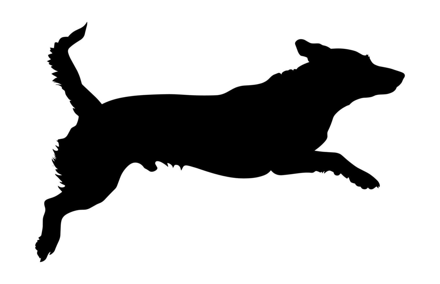 Diving Dog Silhouette isolated on a white background vector