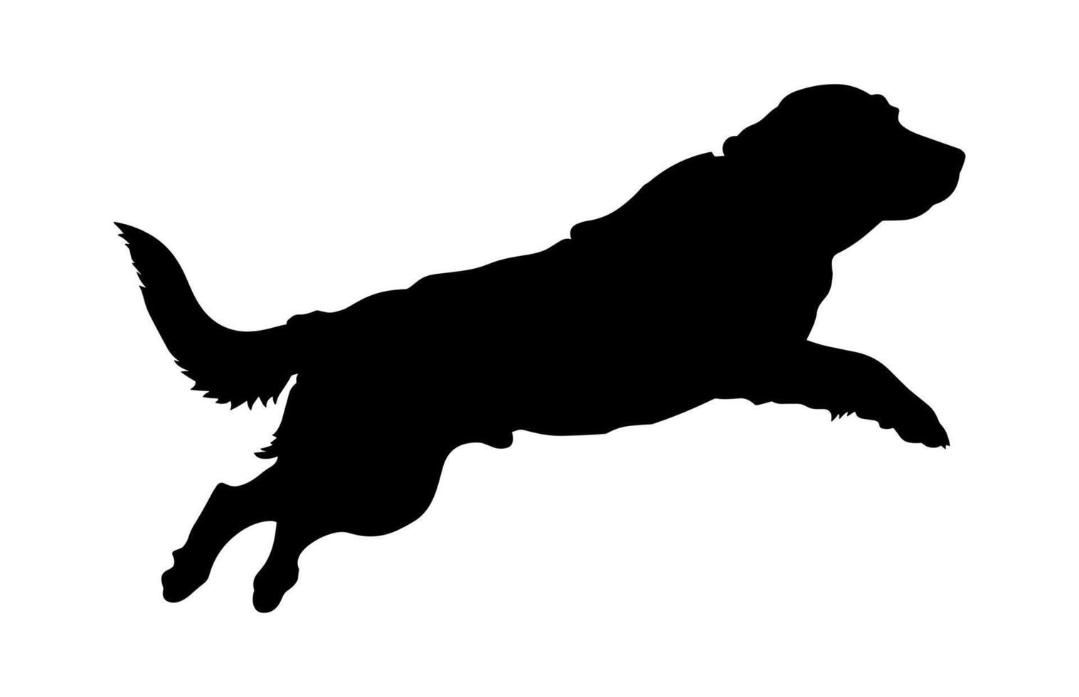 Jumping Dog Silhouette Black Clipart vector
