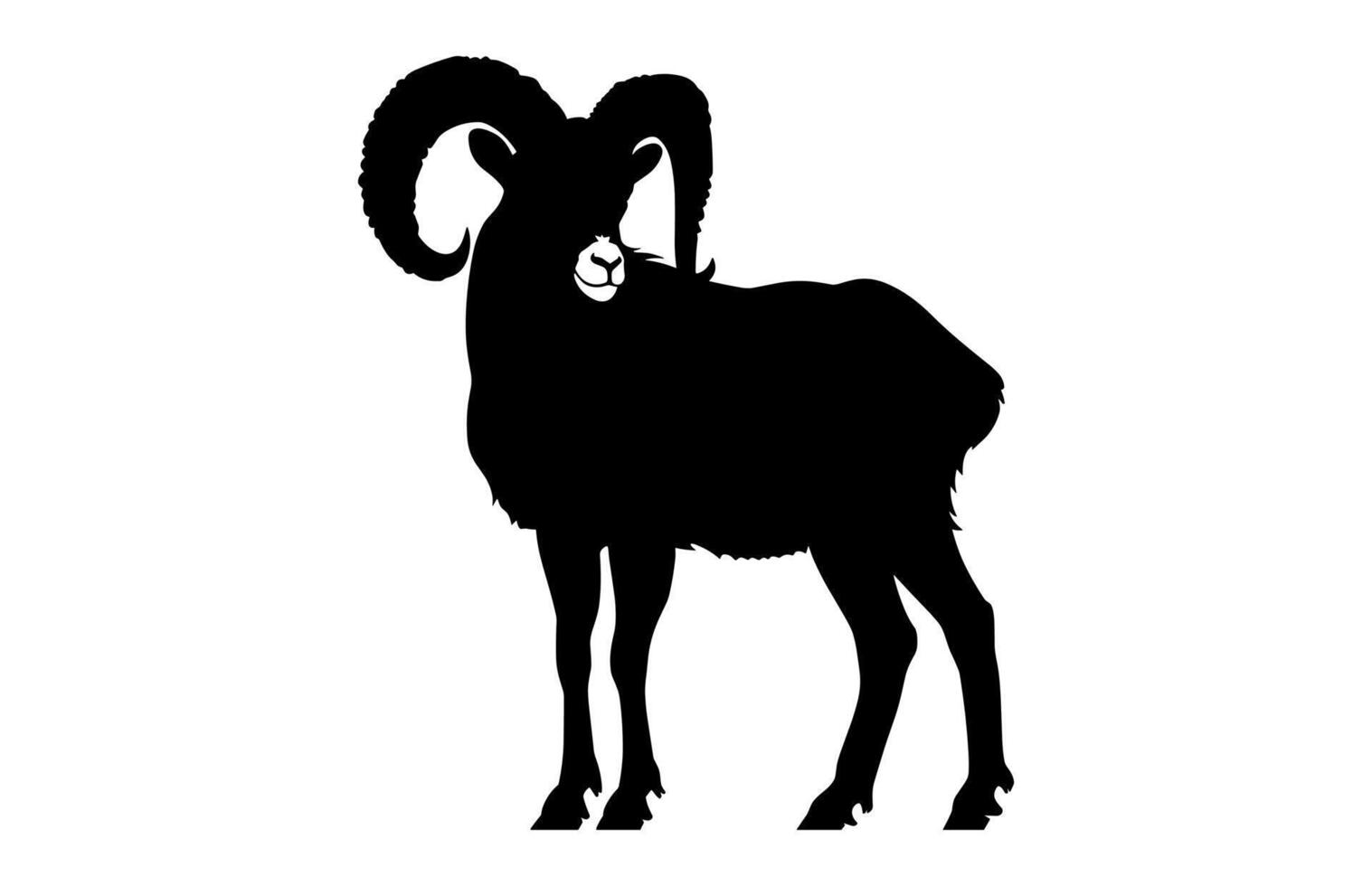 Bighorn Sheep Silhouette isolated on a white background vector